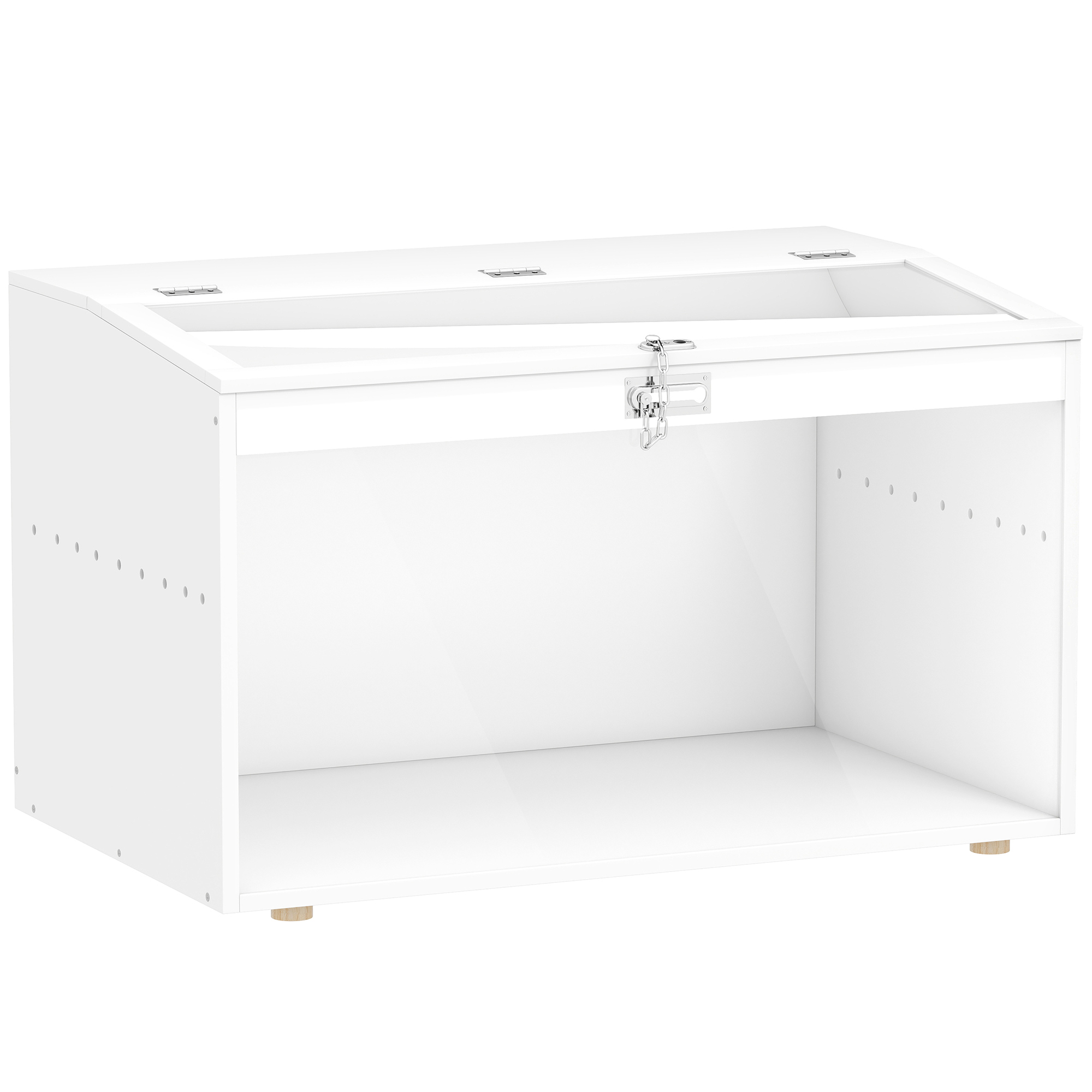 PawHut Jaula para Hámster Casa para Animales Pequeños con Tapa Abatible y Ventana de Acrílico Transparente 80x50x50 cm Blanco