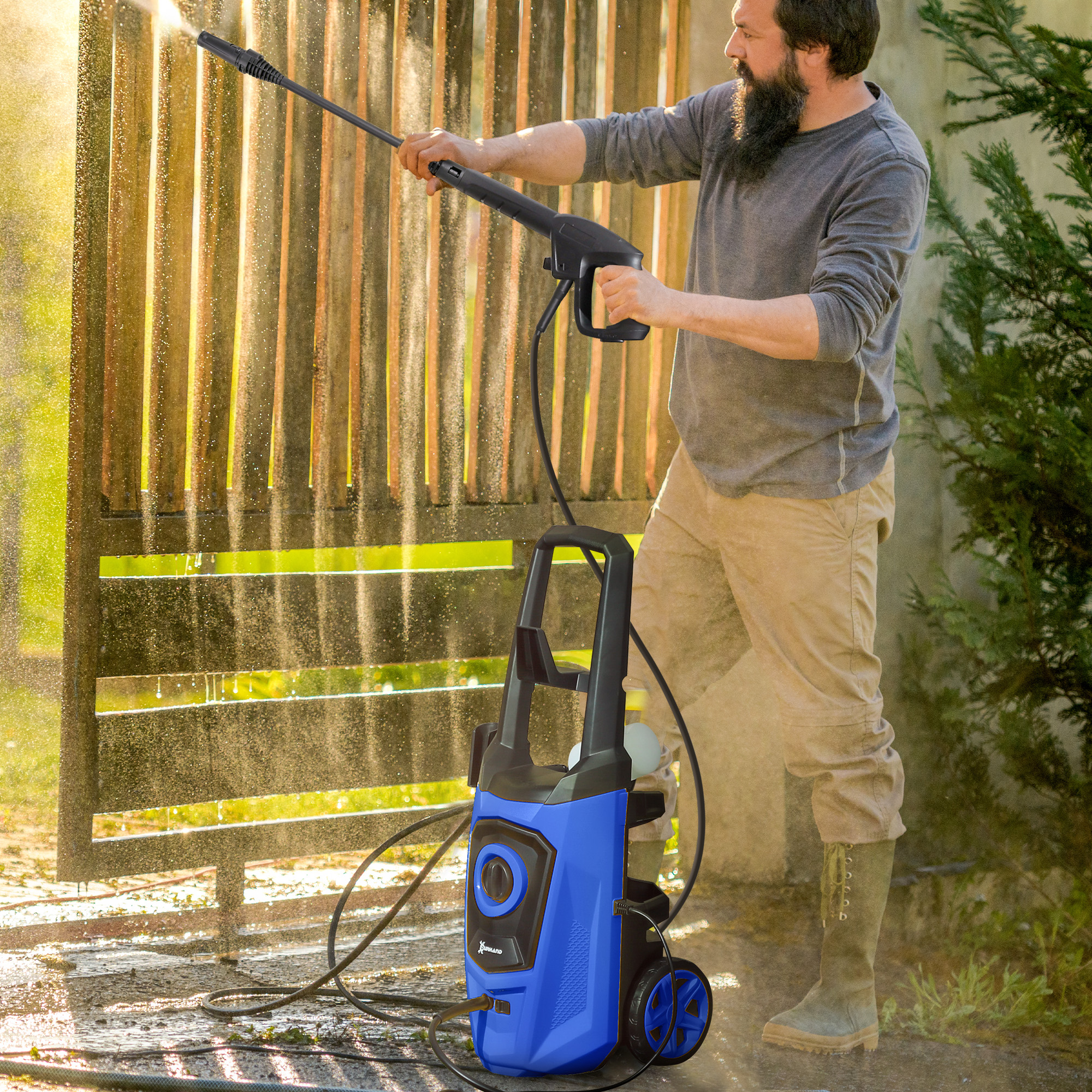 DURHAND High Pressure Washer, 150 Bar Pressure, 510 L/h Flow, 1800W, High-Performance Portable Power Jet Wash Cleaner, Blue 2