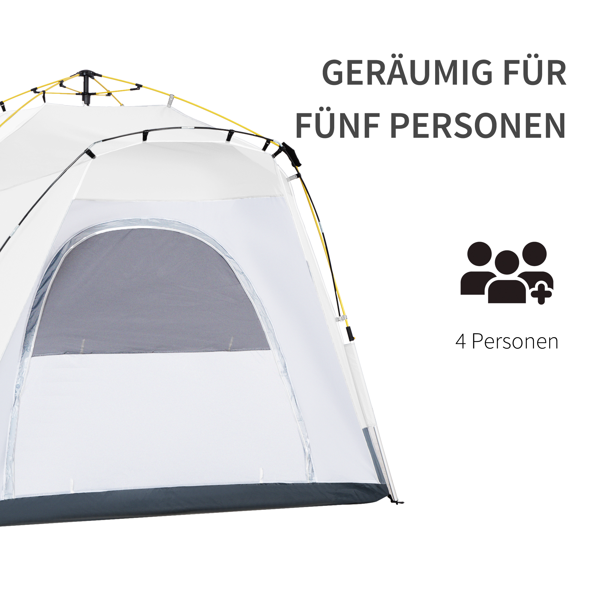 Outsunny Pop Up Kuppelzelt für 4 Personen leicht, stabil wasserdicht UV ...