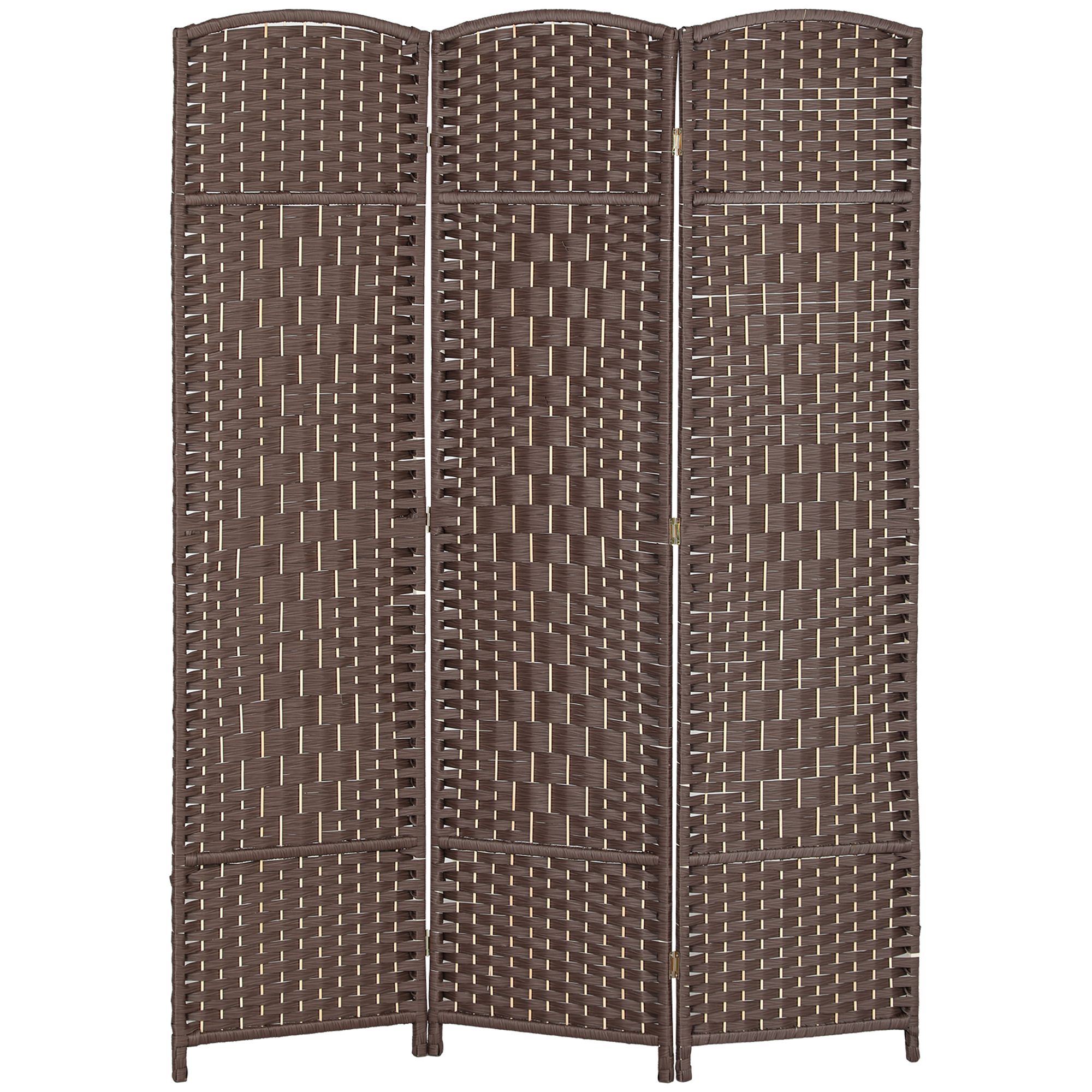HOMCOM Paravent intérieur en bois 3 panneaux séparateur de pièce pliable pour salon chambre 135 x 180 cm marron