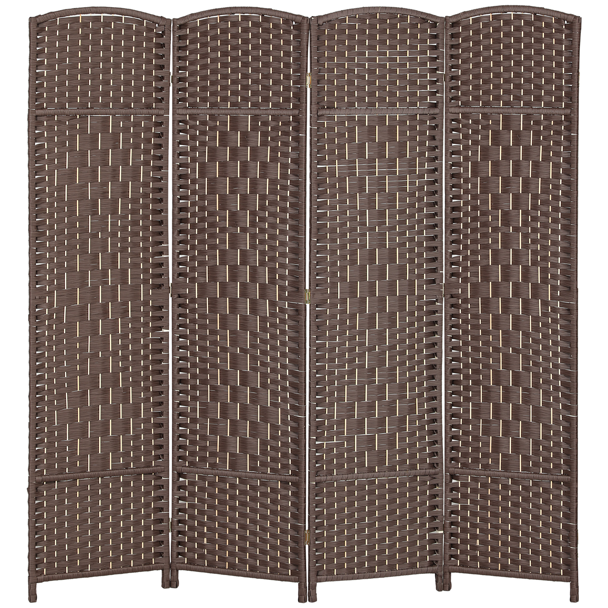 HOMCOM Paravent intérieur en bois 4 panneaux séparateur de pièce pliable pour salon chambre 180 x 180 cm marron