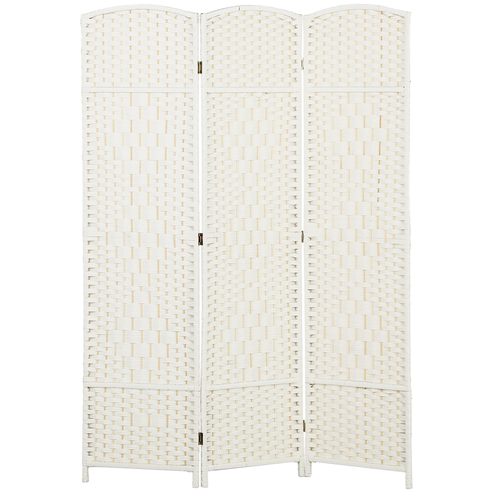 HOMCOM Paravent intérieur en bois 3 panneaux séparateur de pièce pliable pour salon chambre 135 x 180 cm blanc