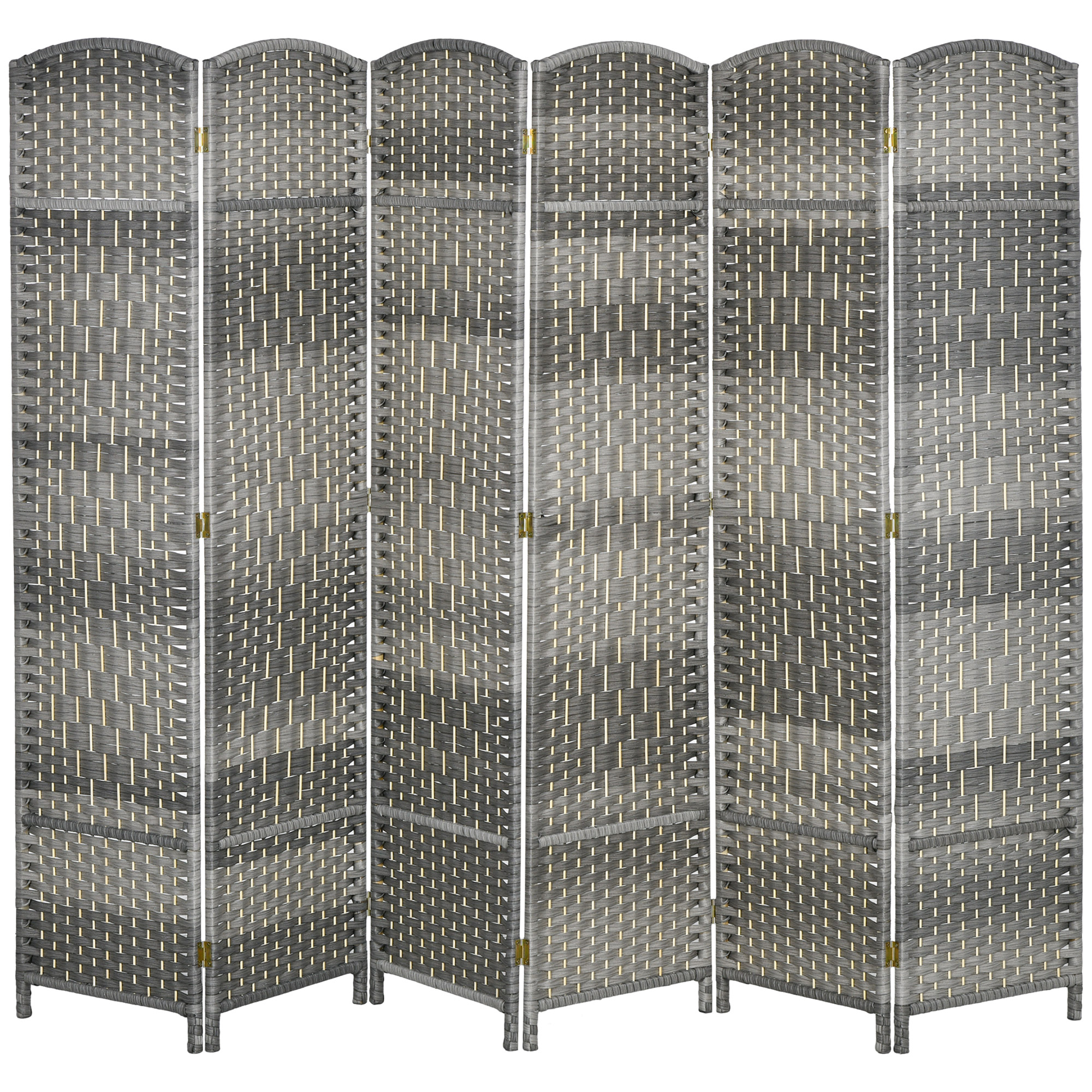 HOMCOM Paravent intérieur en bois 6 panneaux séparateur de pièce pliable pour salon chambre 270 x 180 cm gris mélangé