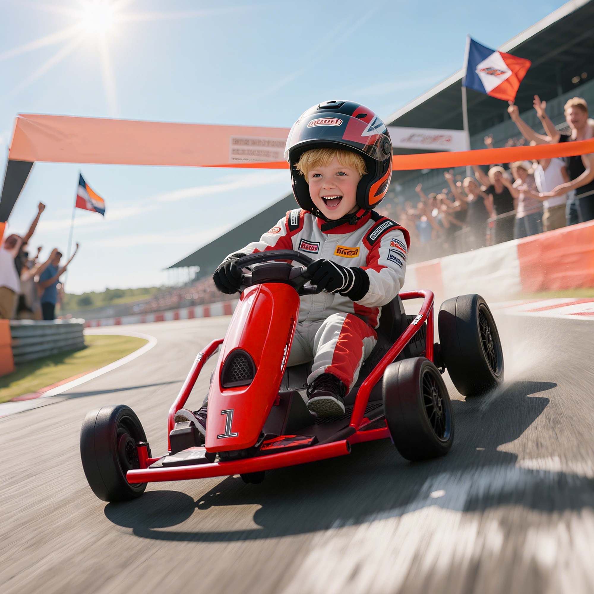 HOMCOM 24V Electric Go Kart for Kids, Drift Ride-On Racing Go Kart with 2 Speeds, for Boys Girls Aged 8-12 Years Old, Red 2