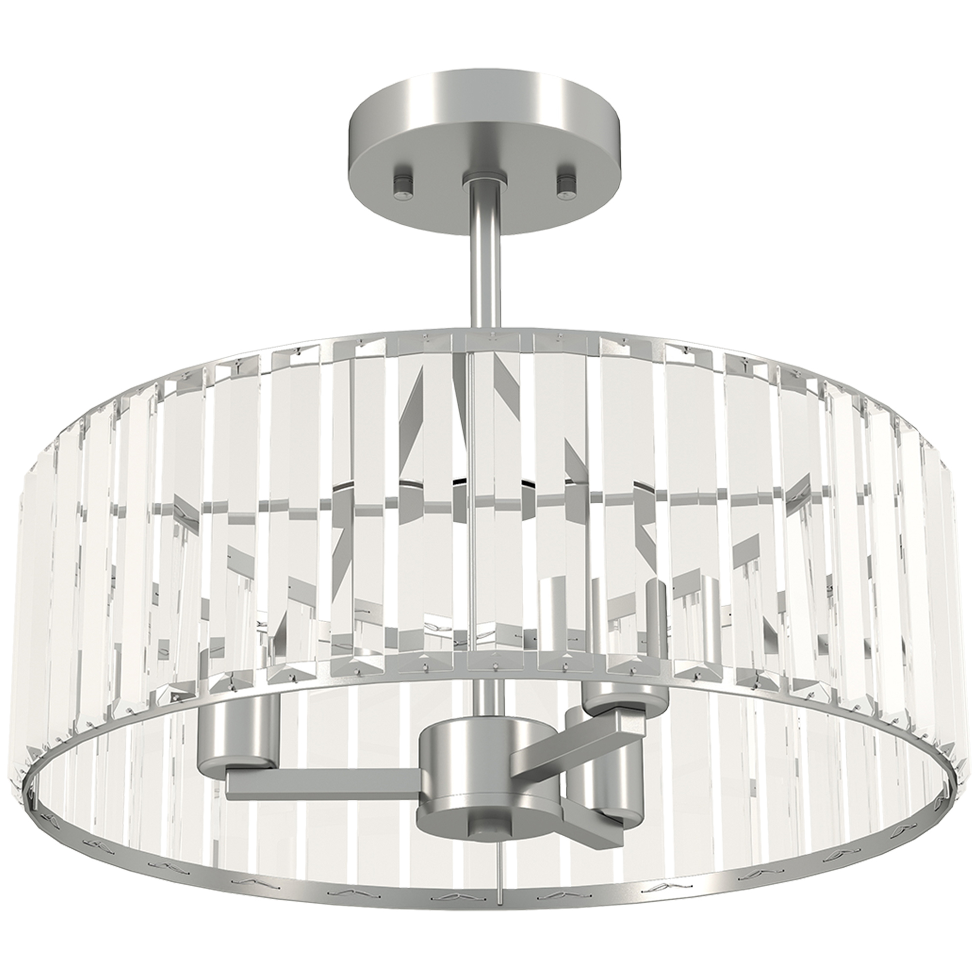 HOMCOM Crystal Ceiling Light Fixture, Semi Flush Mount Modern Crystal Chandelier Ceiling Light for Living Room, Bedroom, Hallway,  Dining Room, E14 Base 3-Lights, Gold Tone