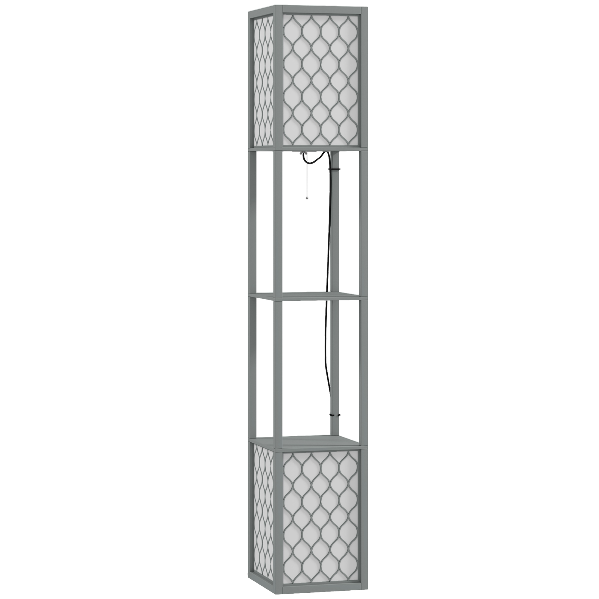 HOMCOM Duo Light Floor Shelves - Brown