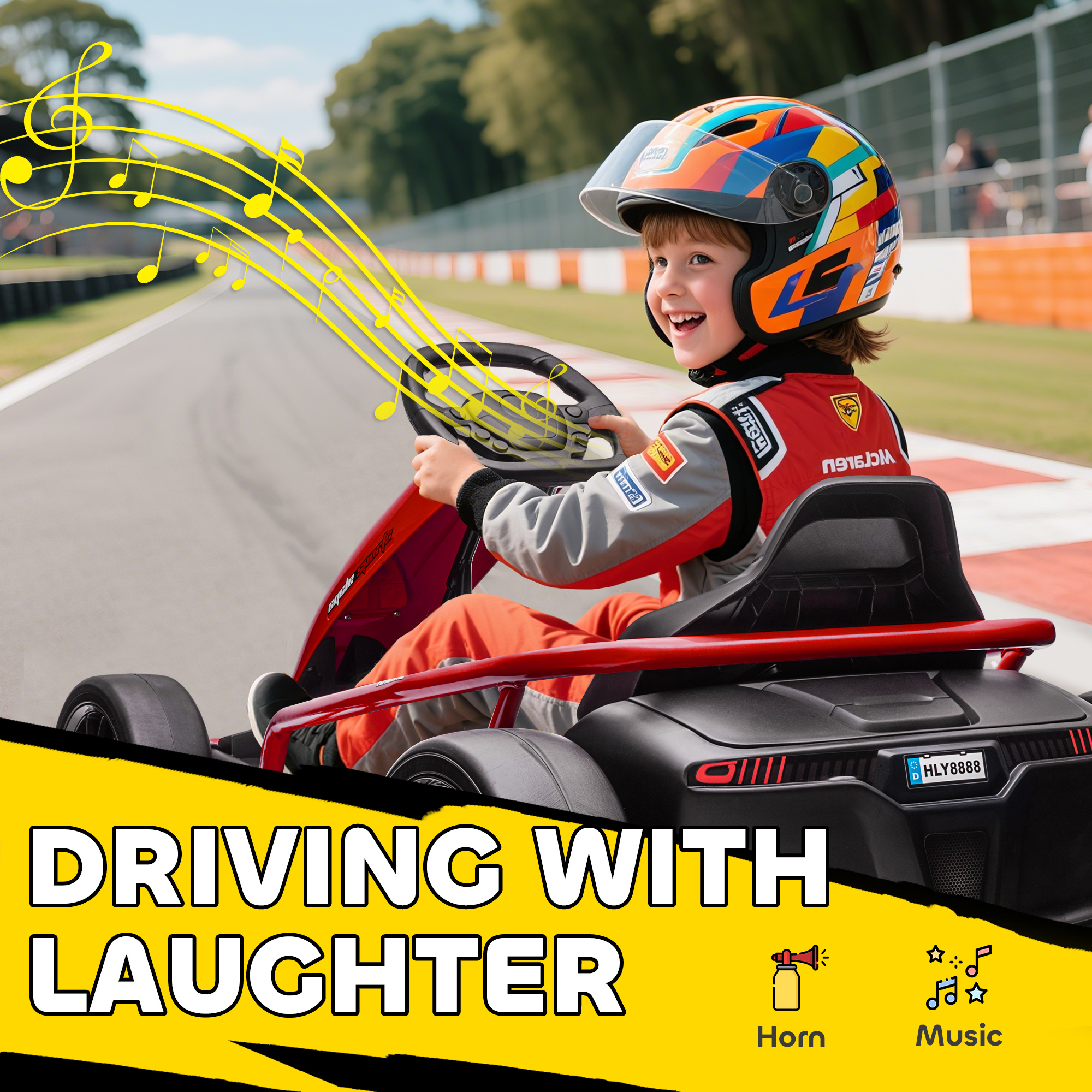 HOMCOM 24V Electric Go Kart for Kids, Drift Ride-On Racing Go Kart with 2 Speeds, for Boys Girls Aged 8-12 Years Old, Red 8