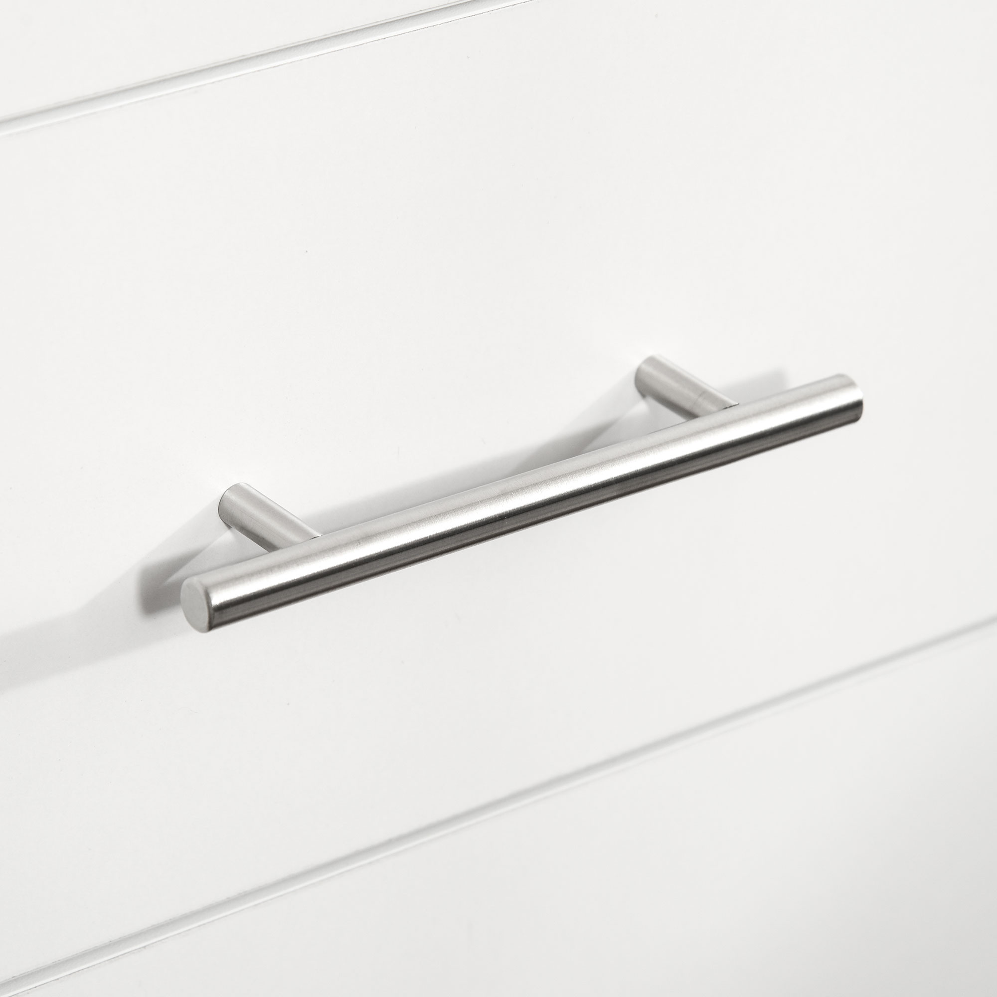  Comoda Alba 112×38,2×81 cm - 4 Sertare cu Detalii Metalice [6]