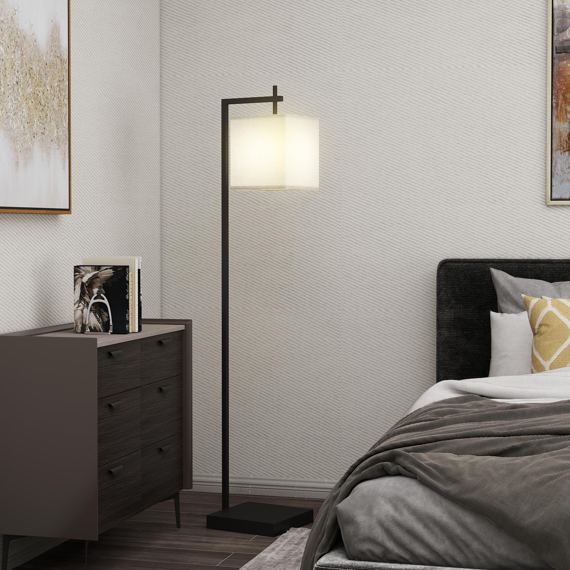 HOMCOM Floor Lamp for Living Room, 66" Modern Tall Standing Lamp with Adjustable Colour Temperatures & 10 Brightness Levels, Remote Control and Foot Switch for Bedroom Office, 9W LED Bulb Included 2