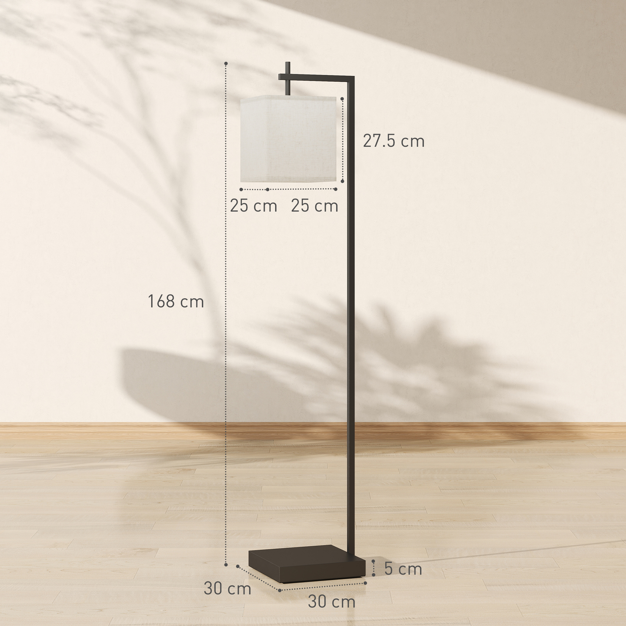 HOMCOM Floor Lamp for Living Room, 66" Modern Tall Standing Lamp with Adjustable Colour Temperatures & 10 Brightness Levels, Remote Control and Foot Switch for Bedroom Office, 9W LED Bulb Included 3