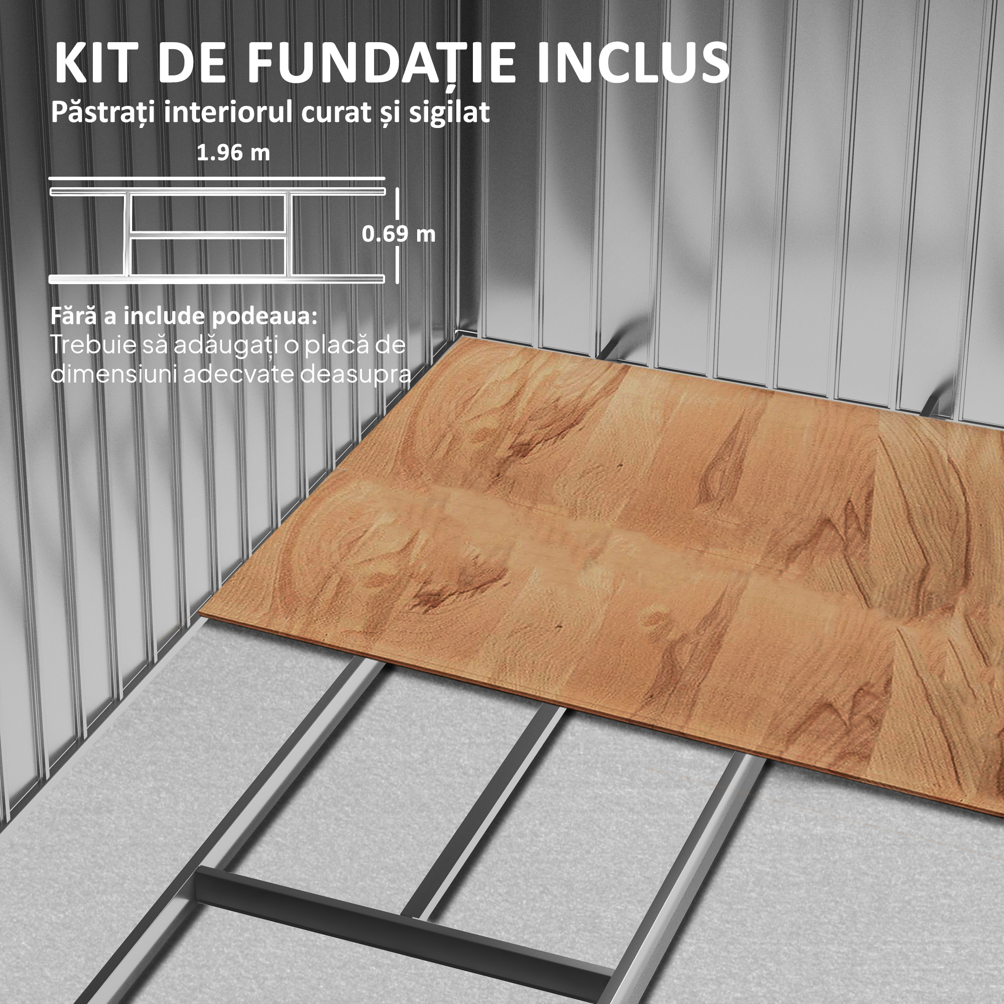  Casuta Gradina Otel Alb 213×130×185 cm - Cu Usi Glisante [6]