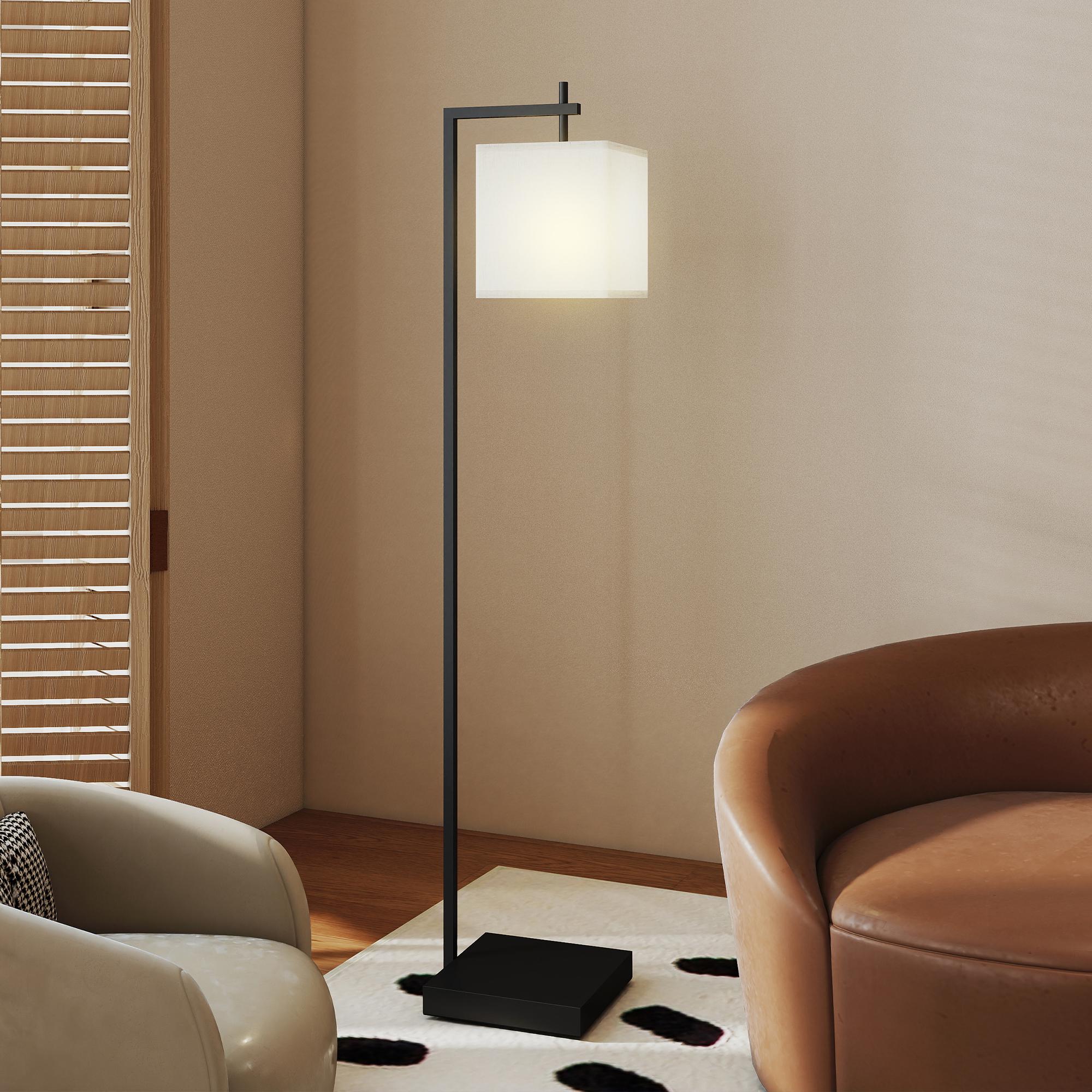 HOMCOM Floor Lamp for Living Room, 66" Modern Tall Standing Lamp with Adjustable Colour Temperatures & 10 Brightness Levels, Remote Control and Foot Switch for Bedroom Office, 9W LED Bulb Included 8
