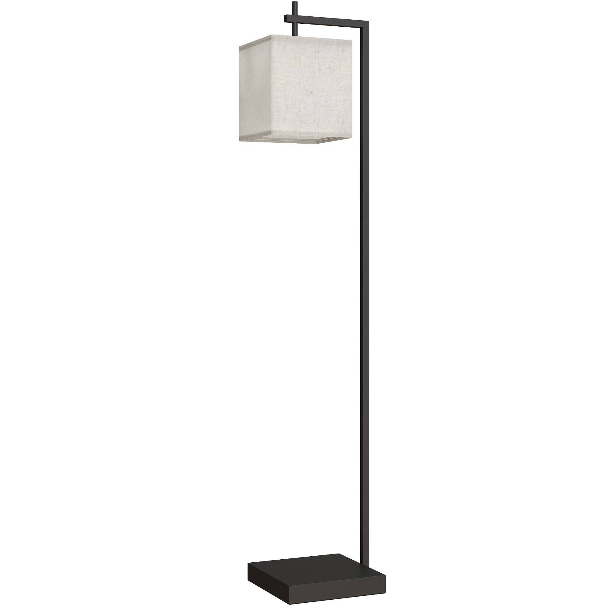 HOMCOM LED Floor Lamp with Glass Shelves, 4 Layers Dimmable Tall Standing Lamp, Modern Column Shelf Floor Light for Living Room, Bedroom, Office, White