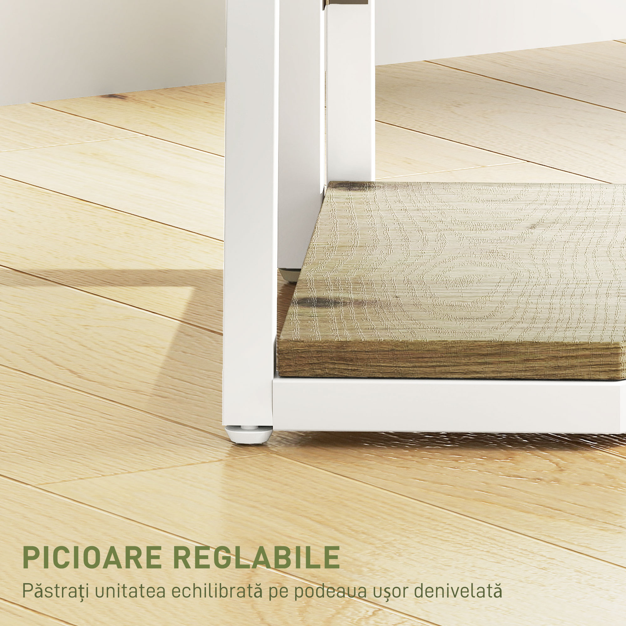  Biblioteca pentru Colt cu 5 Rafturi Pliabila cu Picioruse Regla bile Lemn [6]