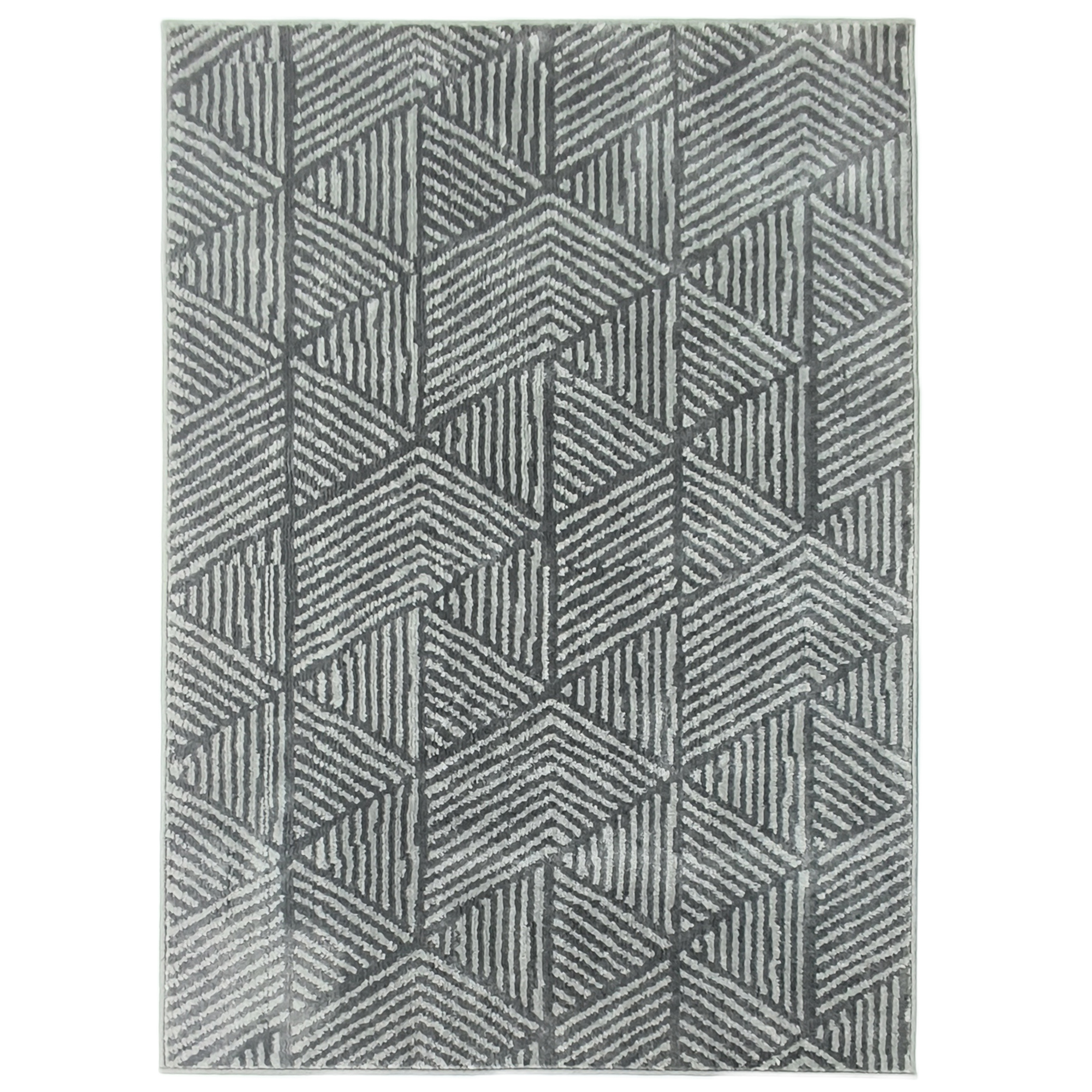 HOMCOM Alfombra Salón 170x120 cm Lavable en Lavadora Pelo Corto Estilo Moderno Tapete para Sala de Estar Dormitorio Gris Oscuro
