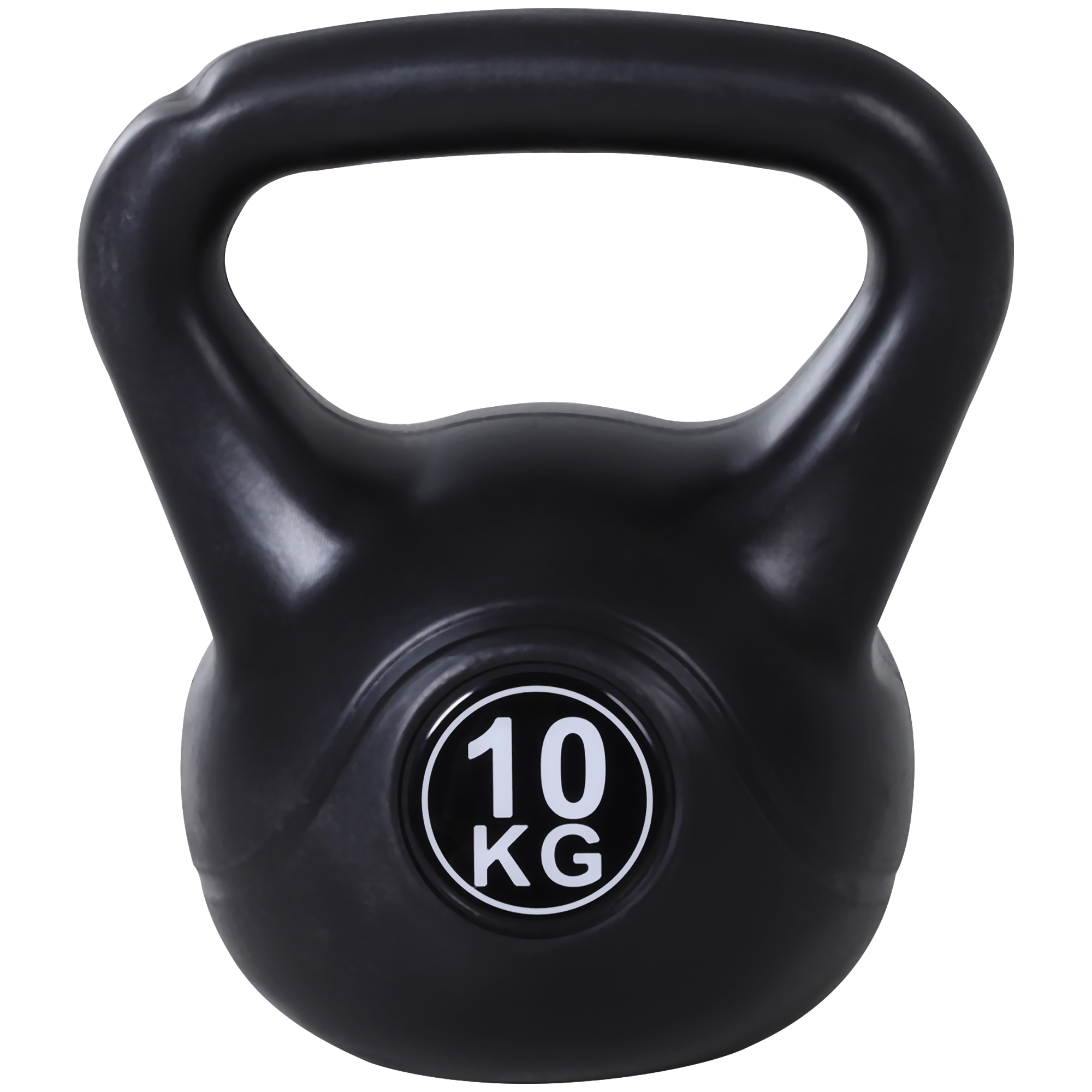 HOMCOM Kettlebell 10 kg, haltère avec poignée ergonomique, haltère à boule, musculation, entraînement, 25 x 19 x 28 cm noir