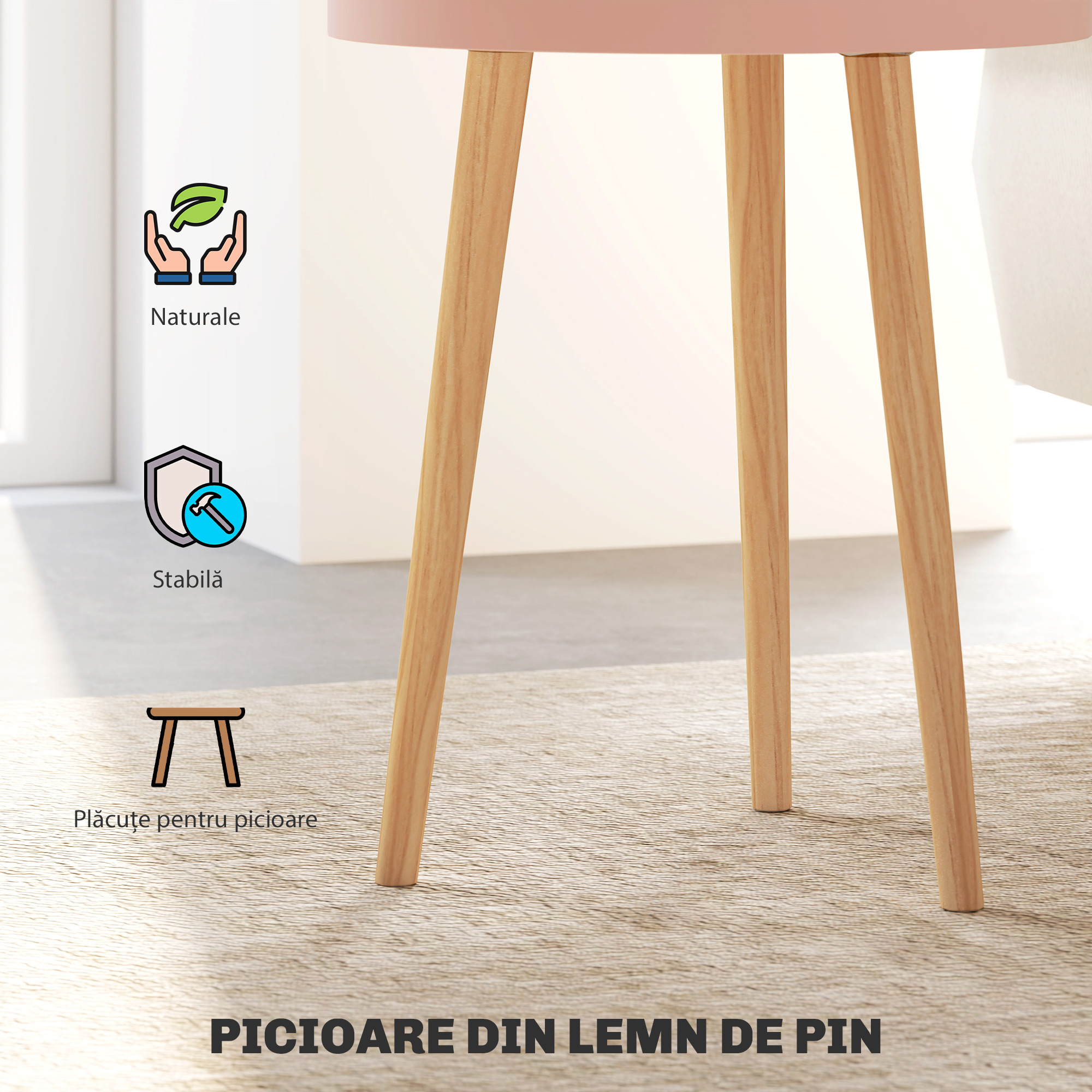  Set 2 Masute de Cafea pe 3 Nivele, cu 2 Compartimente si Blat Superior tip Tava, Multicolor [5]