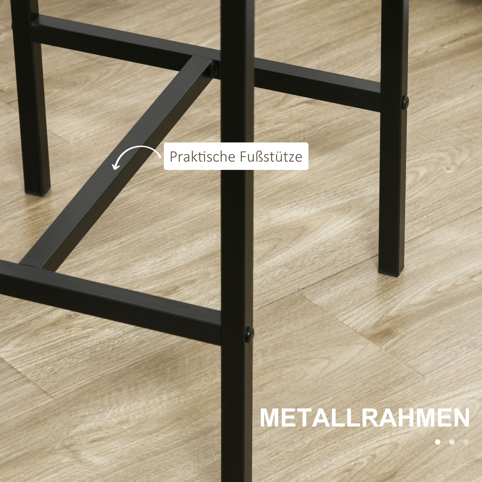 3-osaline baarikomplekt, seisev laud, 2 tooli, MDF, metallraam, veekindel, pruun