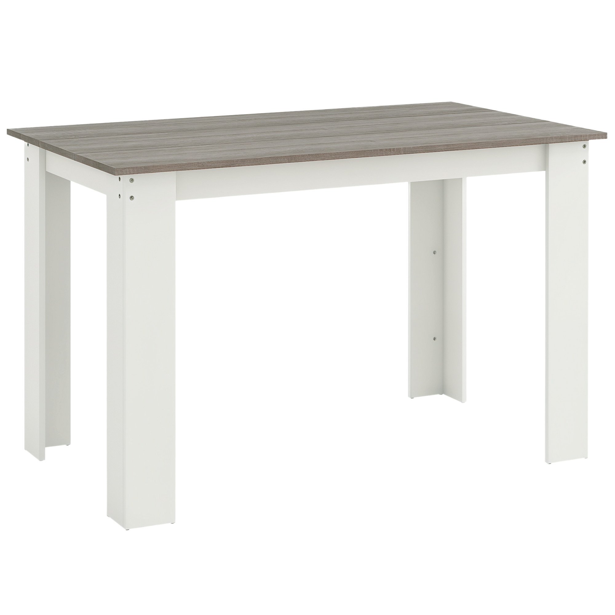 HOMCOM Mesa de Comedor para 4-6 Personas Rectangular de Melamina de Madera y Estilo Moderno 120x69x75 cm Gris y Blanco