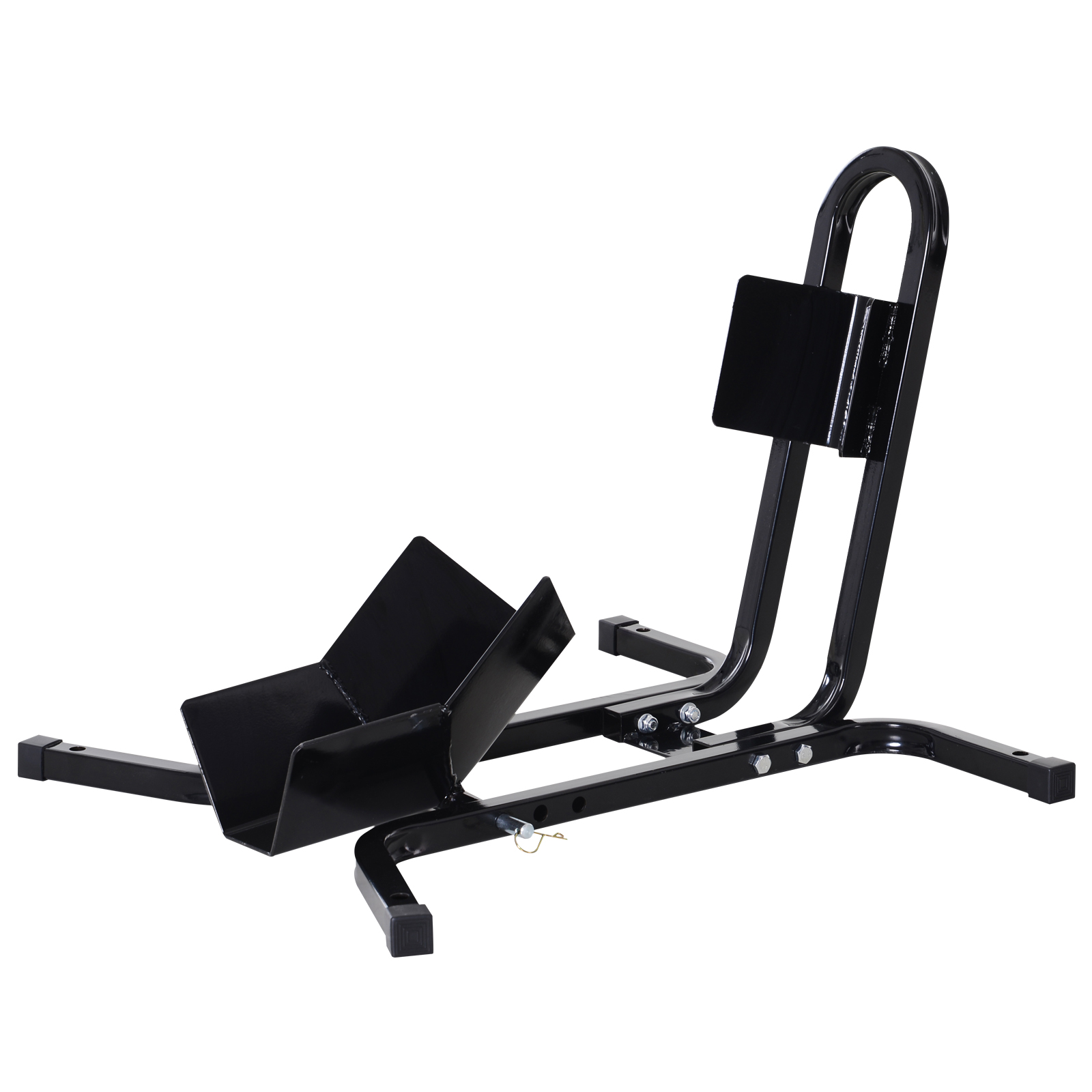 HOMCOM Suport pentru Motocicletă Reglabil pe 3 Nivele, Sistem de Blocare Roți Motocicletă în Metal cu Găuri, 60x55x43 cm, Negru