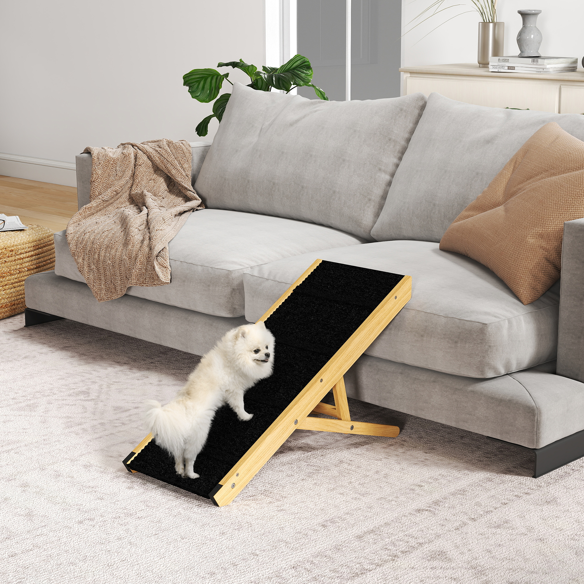 PawHut Hunderampe Klappbar, Höhenverstellbar Haustierrampe, Rutschfest Hund günstig online kaufen