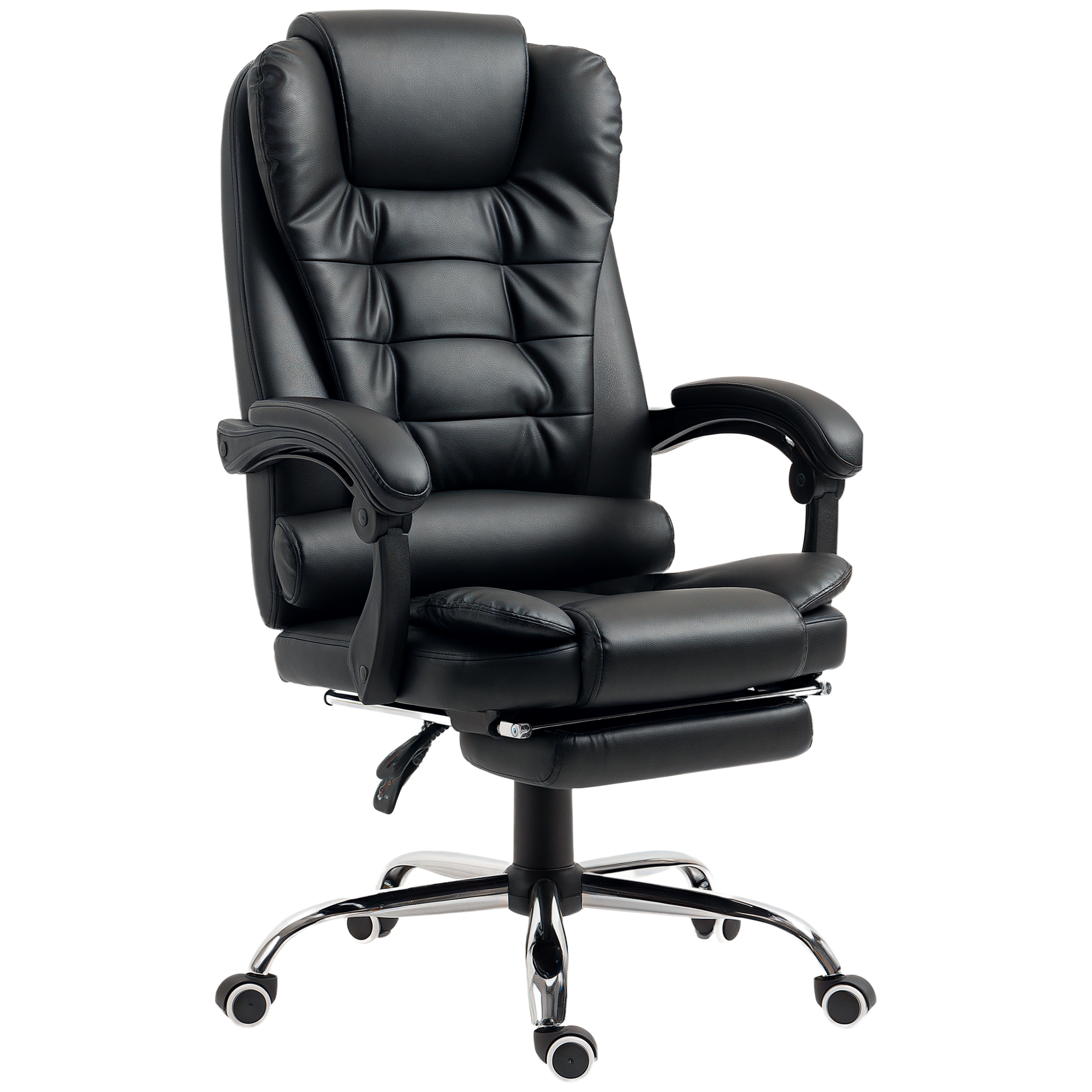 HOMCOM Fauteuil de bureau fauteuil manager grand confort dossier inclinable roulettes P.U 64,5 x 69 x 127 cm noir HOMCOM Fauteuil de bureau fauteuil manager grand confort dossier inclinable roulettes P.U 64,5 x 69 x 127 cm noir