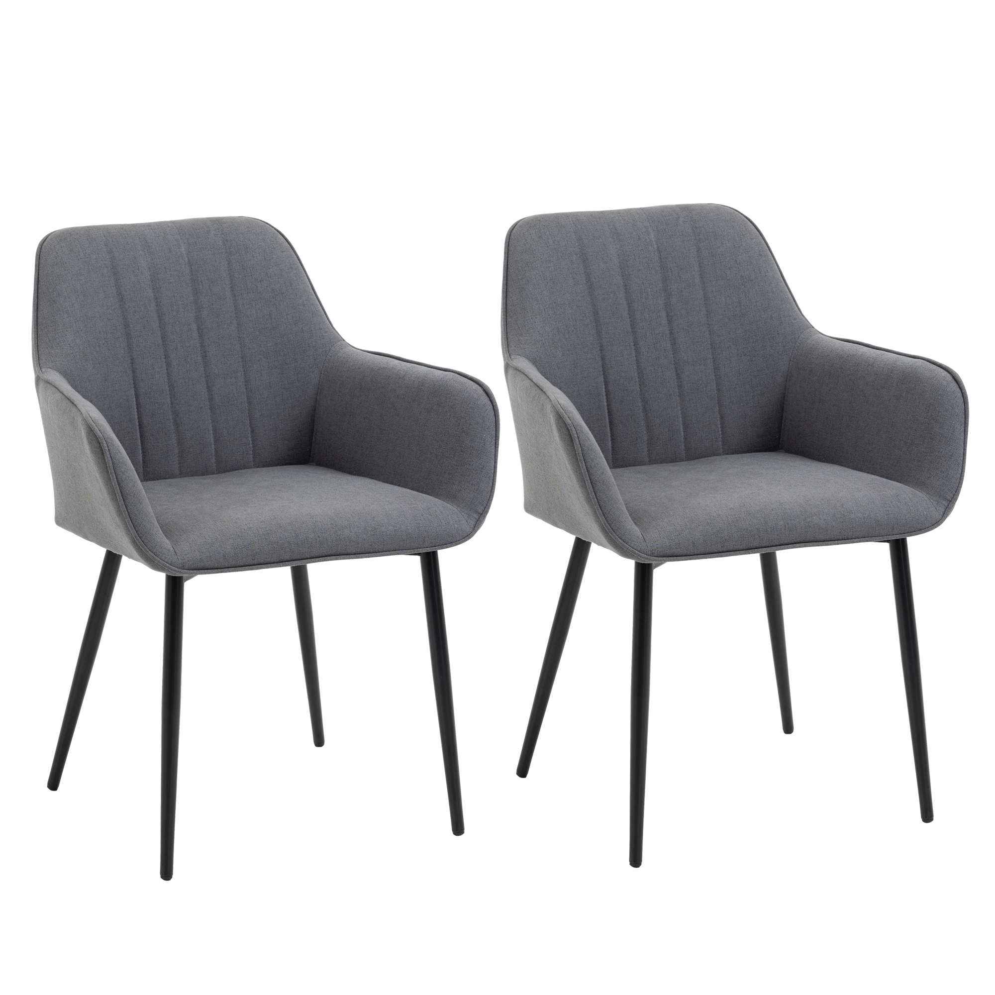 Chaises de Salle à Manger Chaises de Visiteur Design scandinave - Lot de 2 chaises - Pieds effilés métal Noir