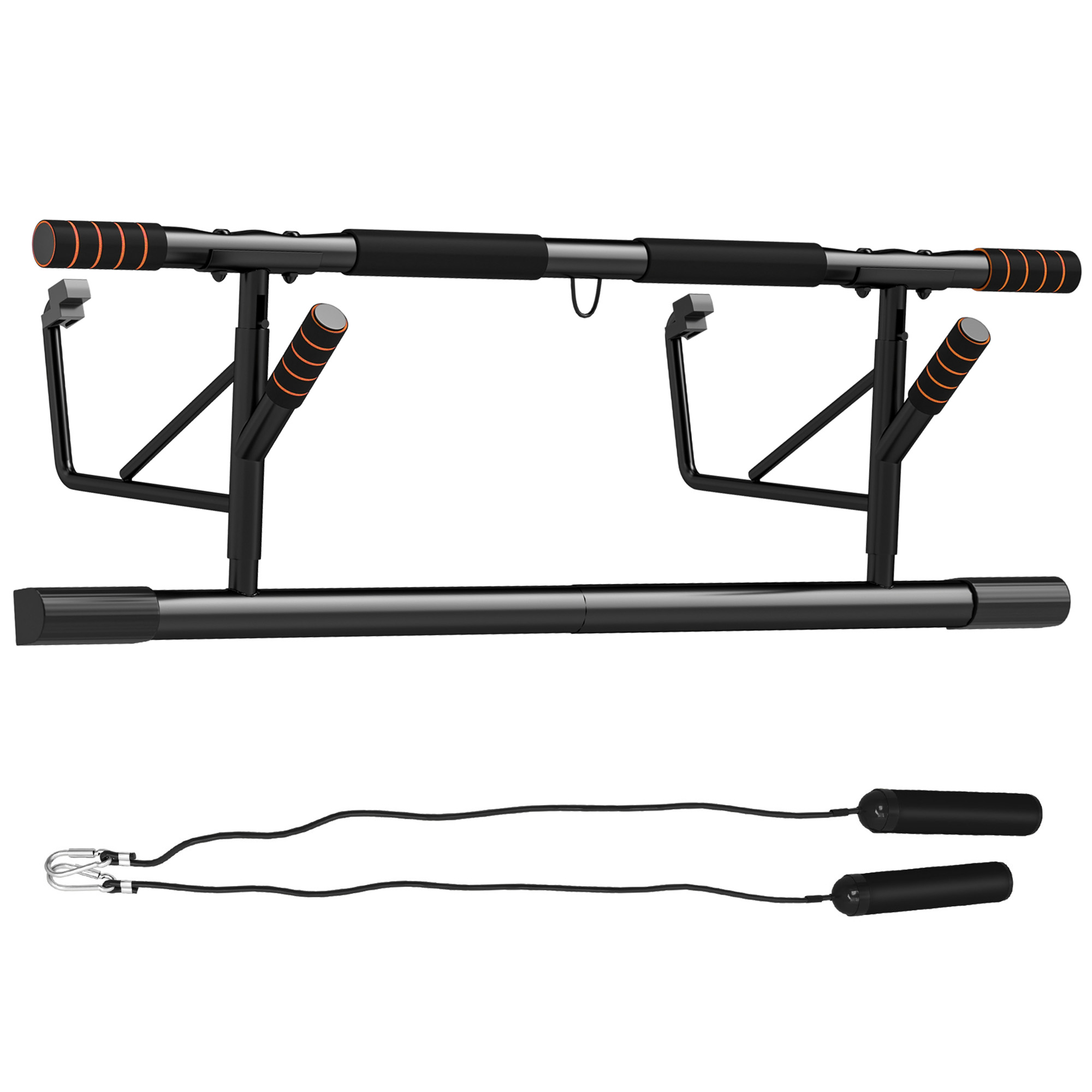 Bande De Résistance Pour Traction SPORTNOW Barre De Traction, Barre Traction Porte, Avec Bandes De Résistance, Poignées Rembourrées, Pour Les Exercices De Gym à Domicile, Charge Max. 150 Kg, Noir Aide à