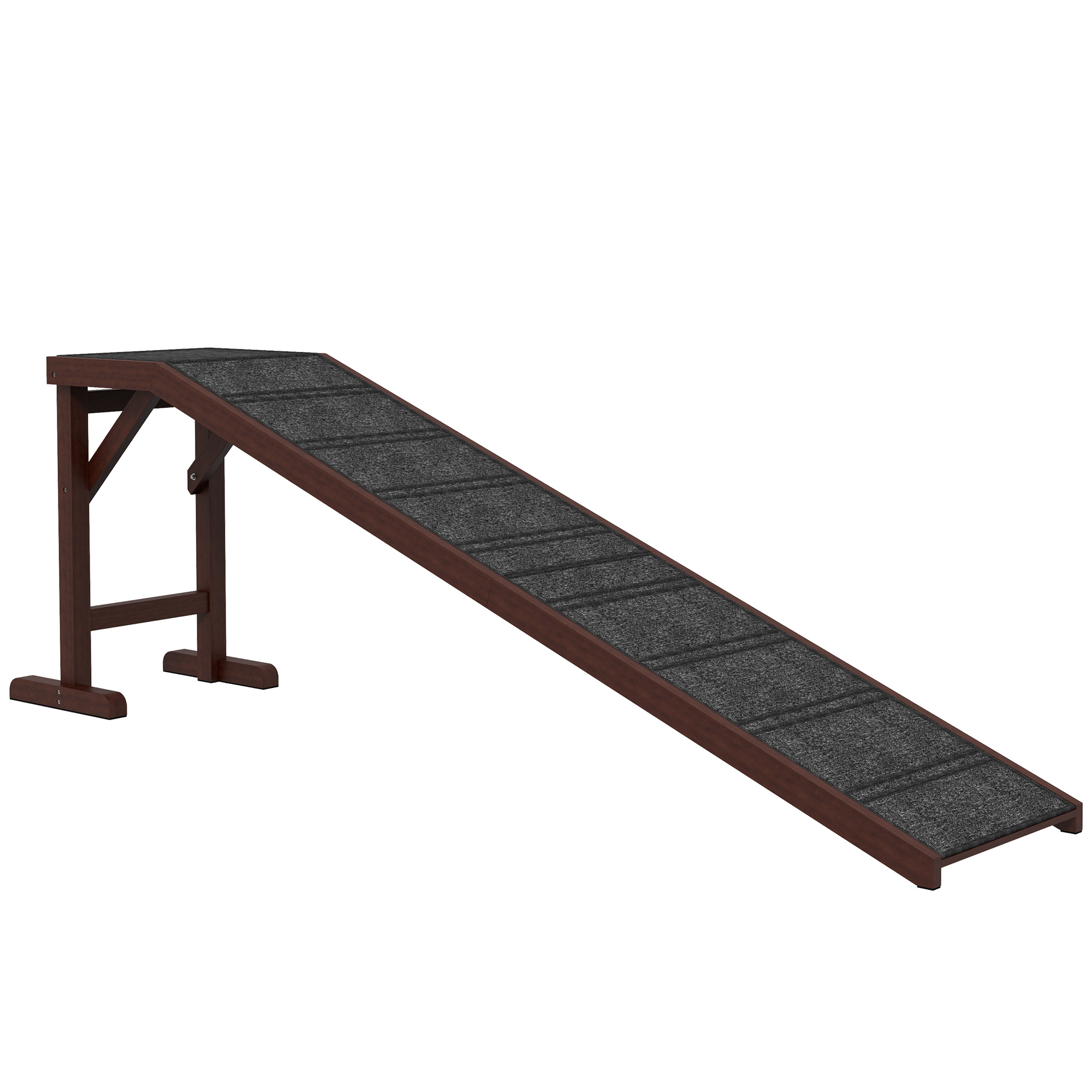 PawHut Wooden Pet Gate Foldable Freestanding Dog Safety Barrier w/ Support Feet, Grey