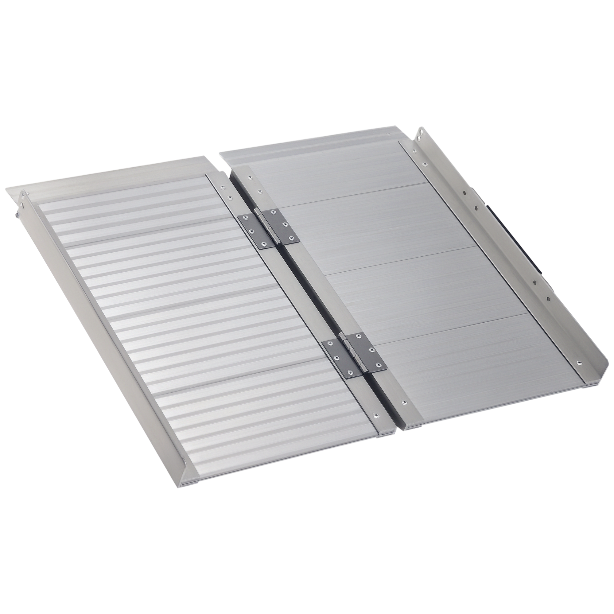 Image of HOMCOM Rampa per Sedia a Rotelle Pieghevole in Alluminio con Bordi Esterni, 61x74x5 cm, Argento006