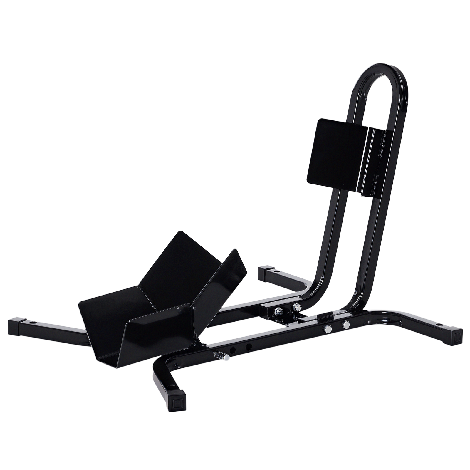 HOMCOM Suport pentru Motocicletă Reglabil pe 3 Nivele, Sistem de Blocare Roți Motocicletă în Metal cu Găuri, 60x55x43 cm, Negru