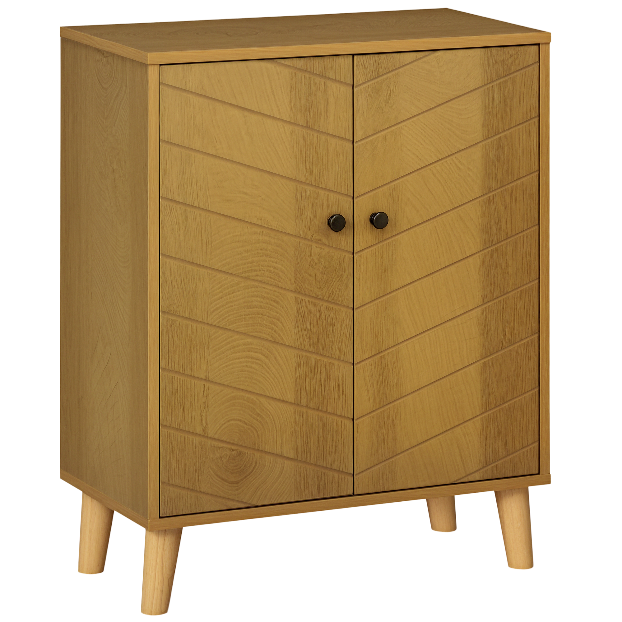 Image of HOMCOM Mobile multiuso Stile vintage per cucina e soggiorno con Due Ripiani interni, in Truciolato, 60x30x76cm Aosom006