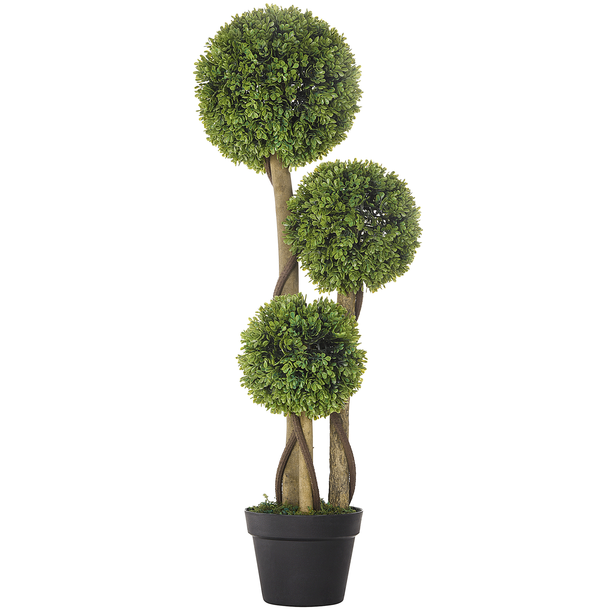 HOMCOM Plante Artificiale Decorative Buxus, Planță Sferică în Ghiveci, Plante Artificiale pentru Decor de Interior și Exterior, 90cm | Aosom Romania