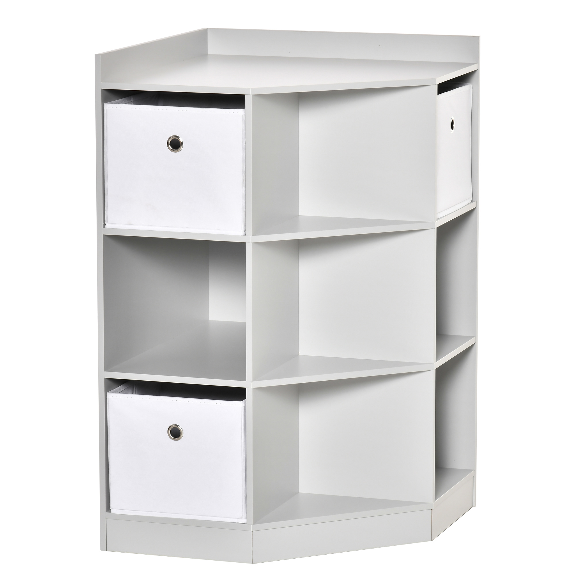 HOMCOM Étagère de rangement pour enfants, 3 tiroirs en tissu non-tissé, MDF, anti-basculement, Gris