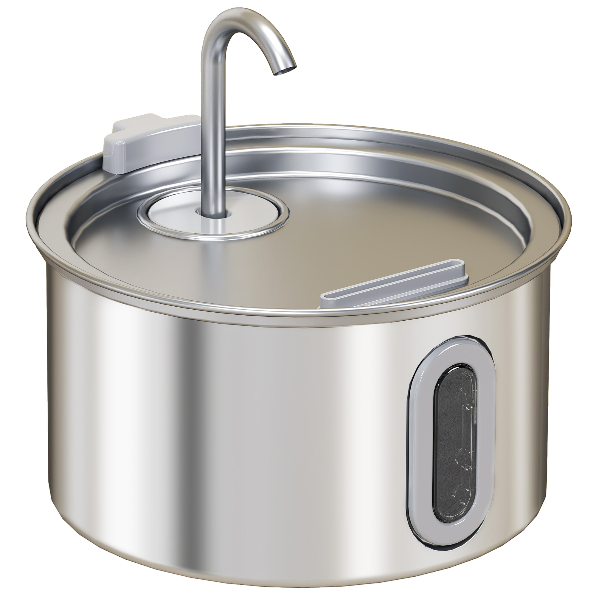 PawHut 3.2L Cat Water Fountain for Drinking, Cat Fountain Stainless Steel with Visible Water-Level Window, Ultra-Silent Pump