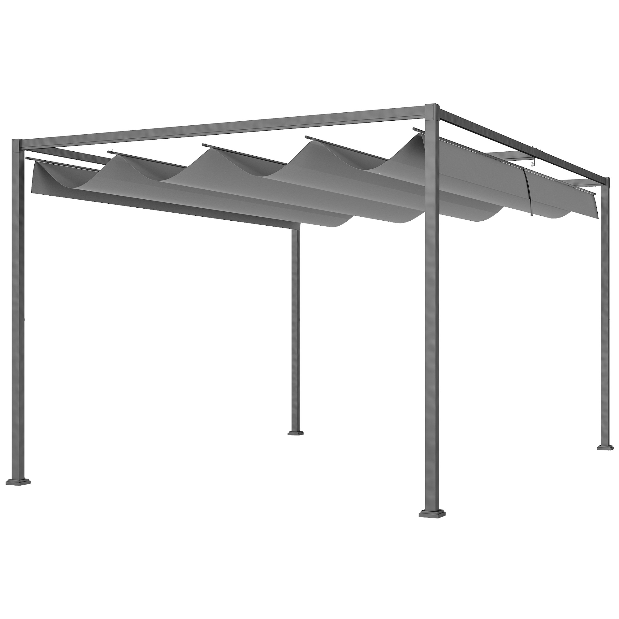 Outsunny Pergola 4x3m Garten Pavillon, Terrassendachung aus Stahl, Gartenpa günstig online kaufen