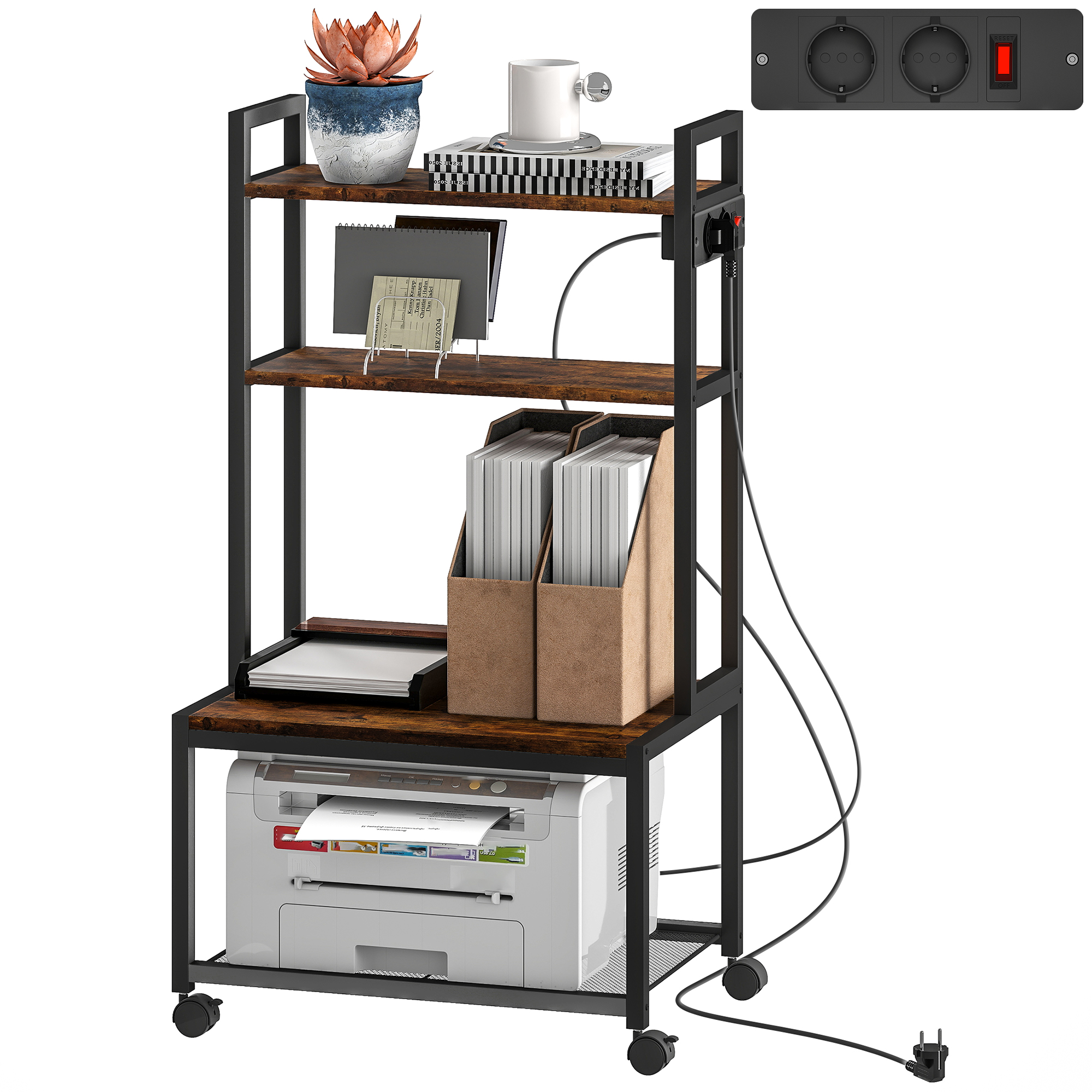 Étagère de rangement de style industriel à 3 niveaux, console, canapé Étagère de rangement de style industriel à 3 niveaux, console, canapé