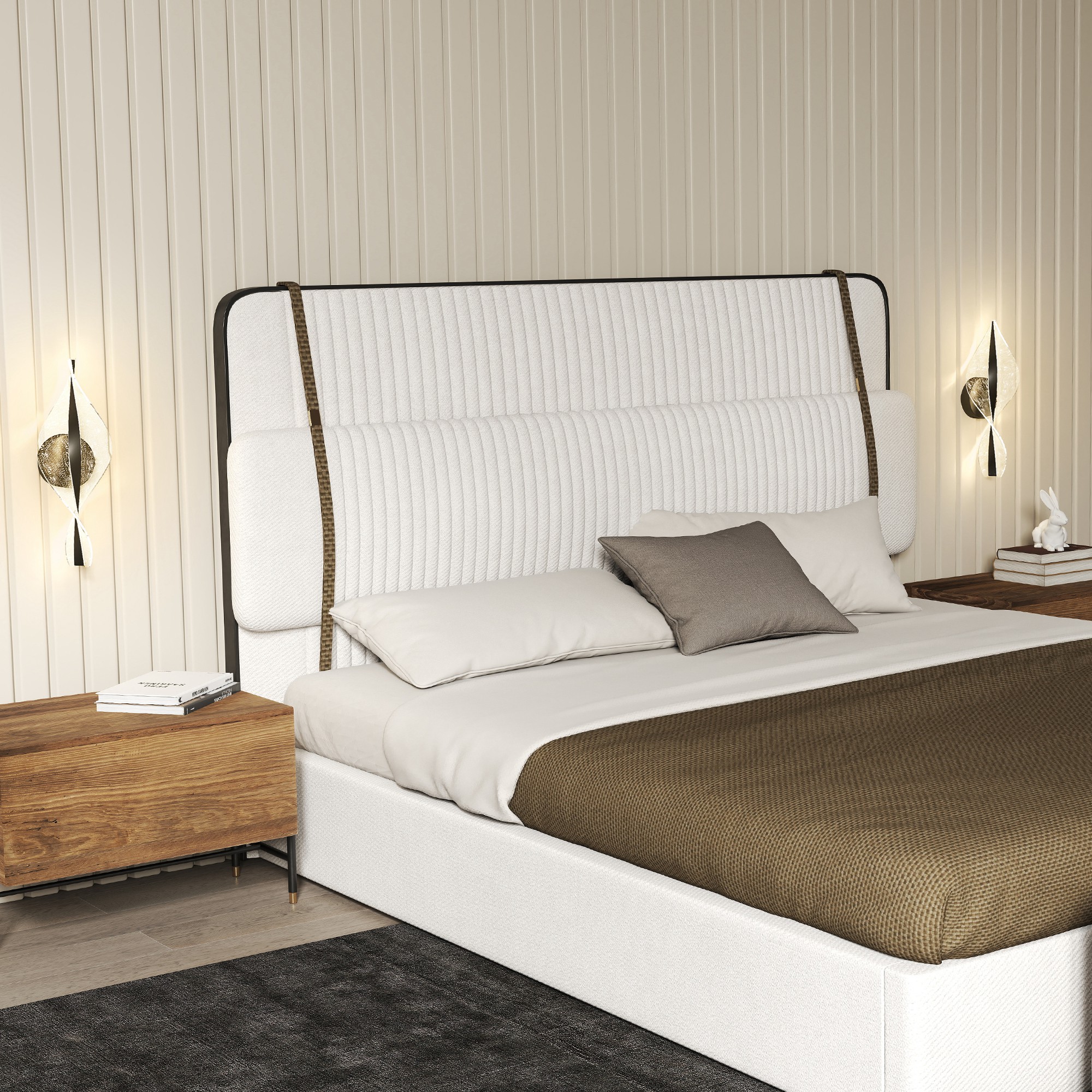 HOMCOM Floor Lamp for Living Room, 3D Printed Modern Standing Lamp with Flowing Curved Shade & Foot Switch, Minimalist Tall Pole Lampshade for Bedroom, Office, E27 Holder without Bulb (25W Max), White