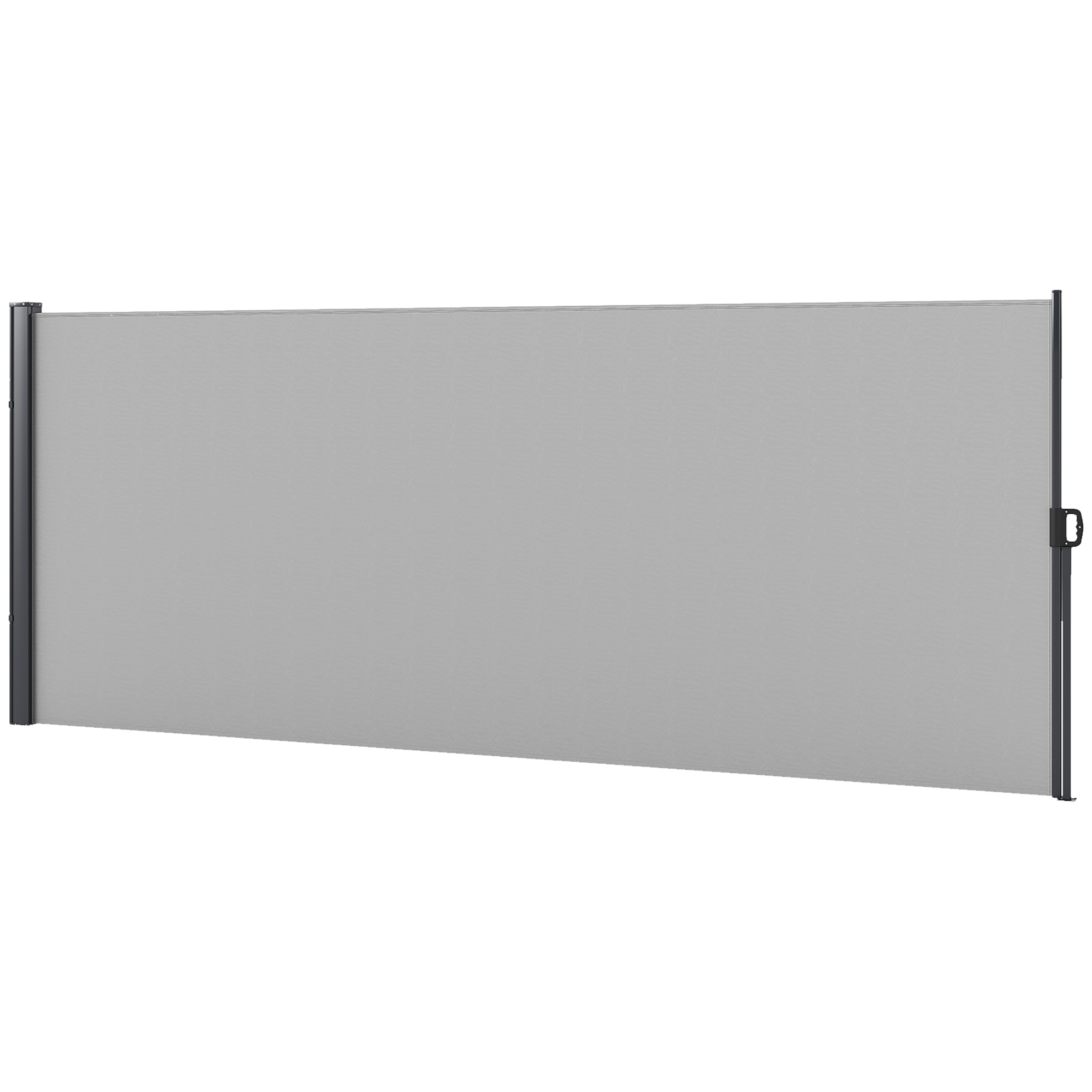 Paravento Esterno Retrattile Grigio Chiaro 160x400 Cm – Avvolgibile, Antivento, Anti-UV, Con Gambe E Viti Incluse