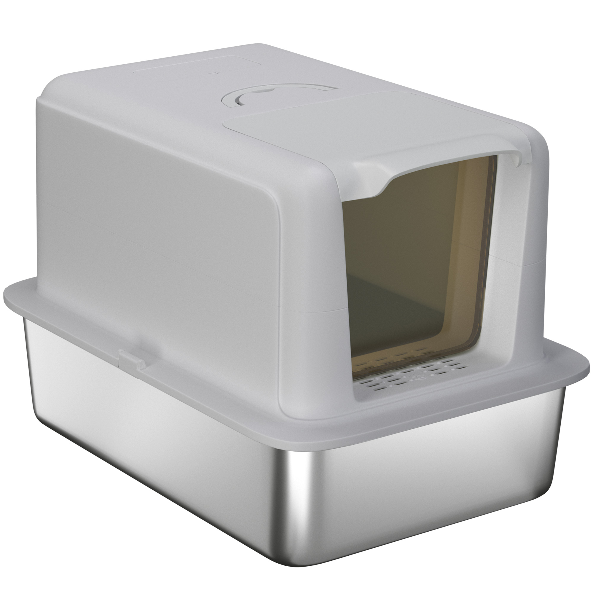 Meilleurs prix pour PawHut Litière pour chat, Bac en acier inoxydable, Filtre, Pelle, pour chats jusqu'à 6 kg, 40,5 x 60,5 x 41,5 cm, Gris/Argent