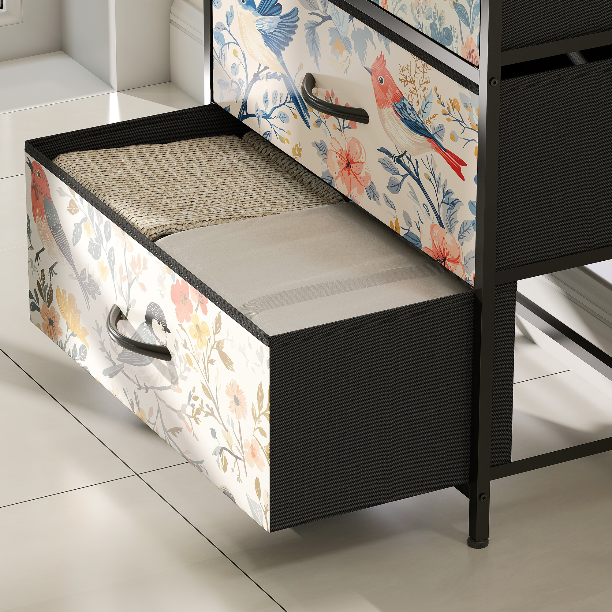 HOMCOM 4-Drawer Chest of Drawers White 9