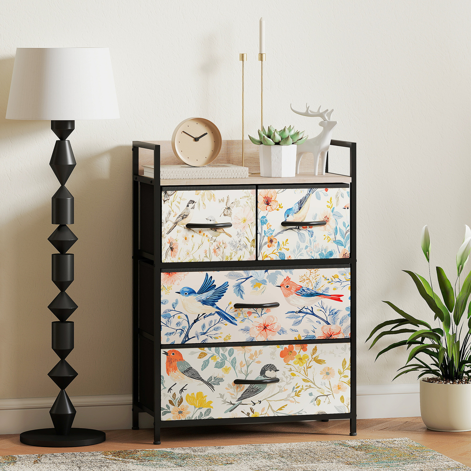 HOMCOM 4-Drawer Chest of Drawers White 2