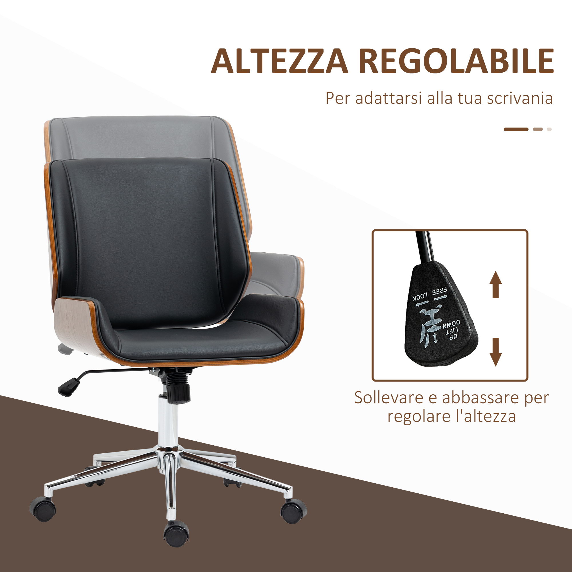 Vinsetto Sedia da Ufficio Ergonomica in Tessuto a Rete e Similpelle Inclinabile con Poggiatesta, Rosa