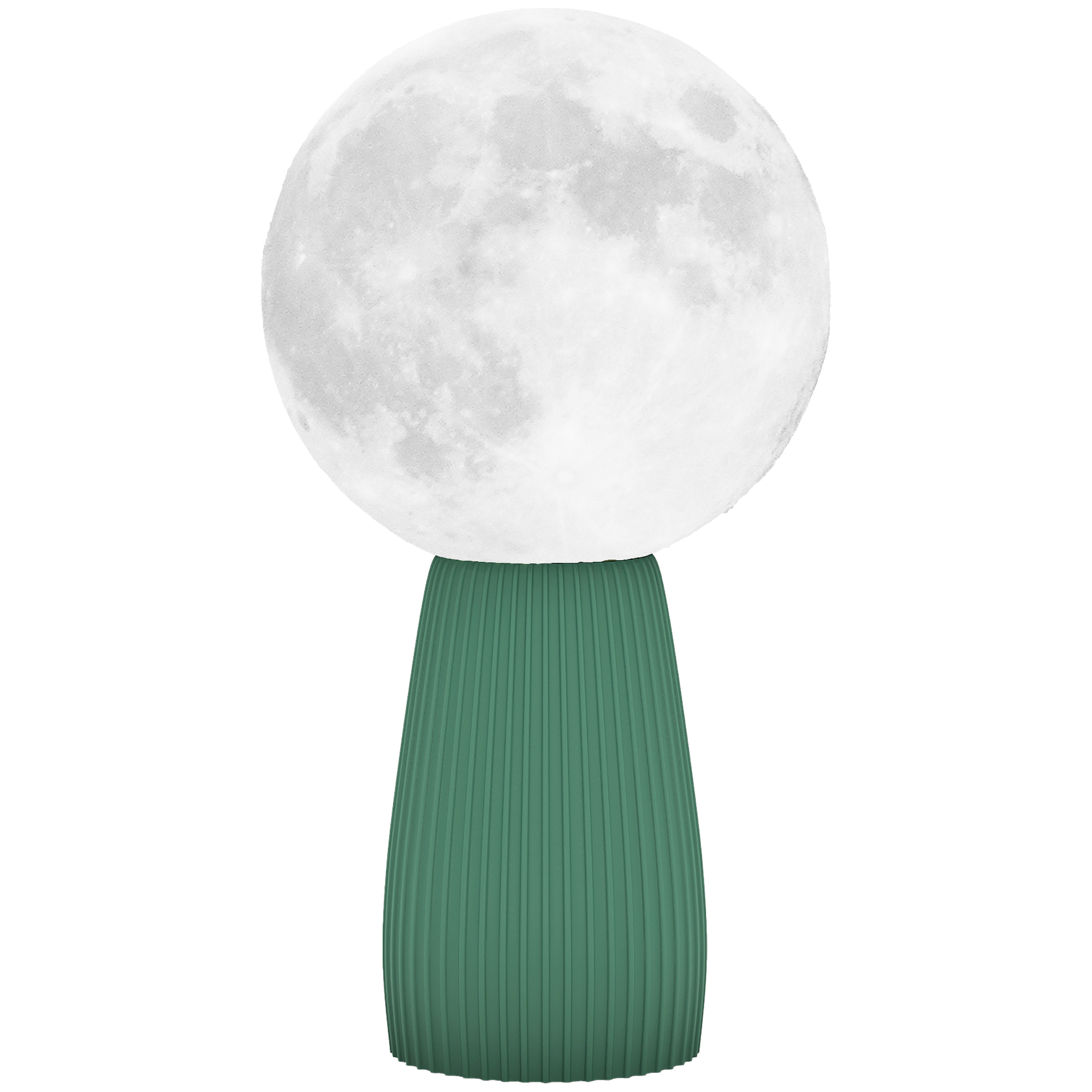 Lampe de Table Forme de Lune et 3 Couleurs avec 10 Luminosités, en ABS, Blanc et Vert Foncé