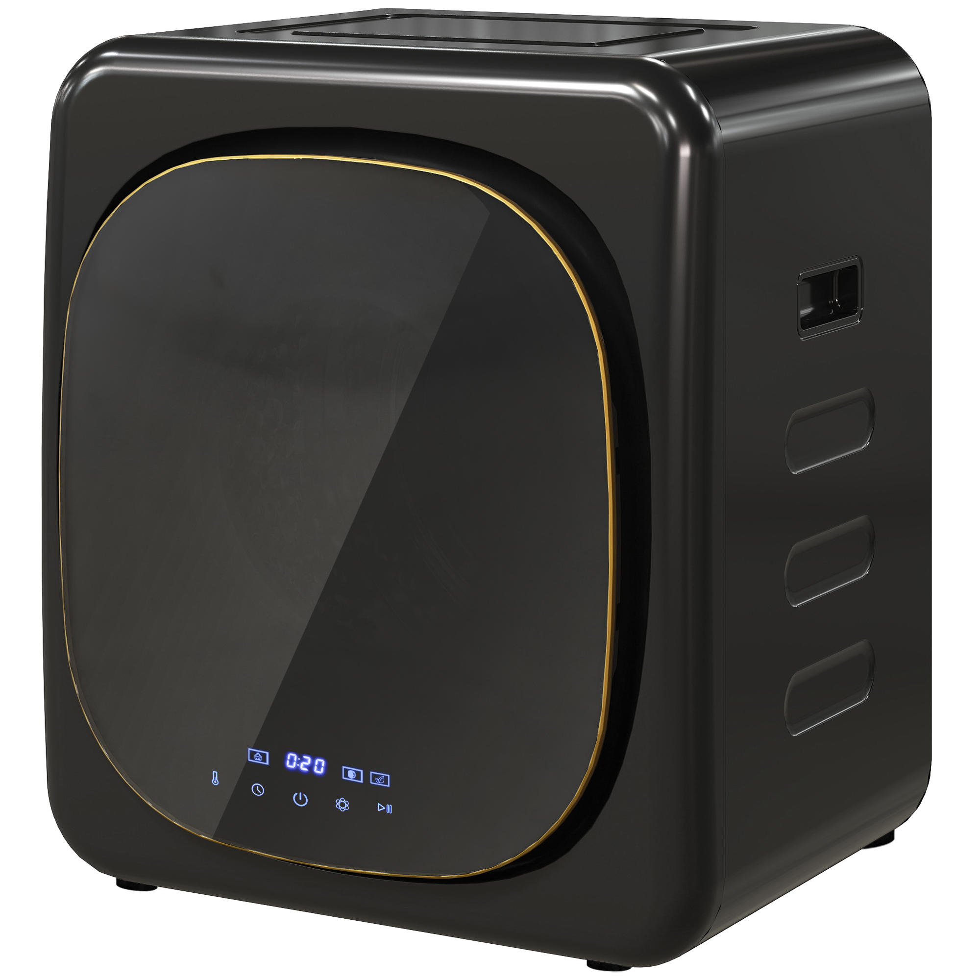 HOMCOM Wasdroger met UV-Desinfectie, Compact Ontwerp, 4 kg Capaciteit, Roestvrijstaal, Zwart
