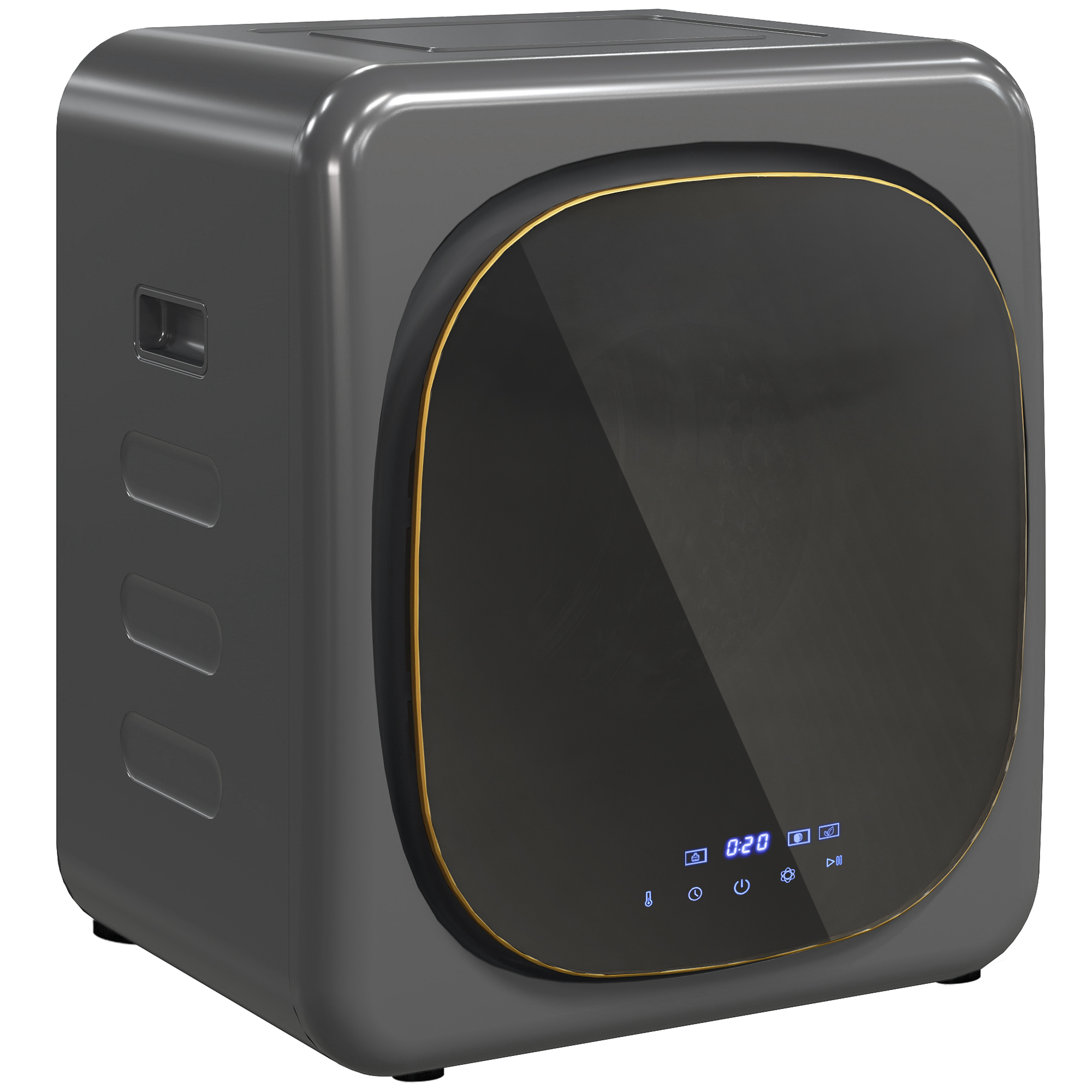 Image of HOMCOM Asciugatrice con Disinfettante UV, Design Compatto, 4 kg Capacità, Acciaio Inossidabile, Grigio Aosom Italy cod005