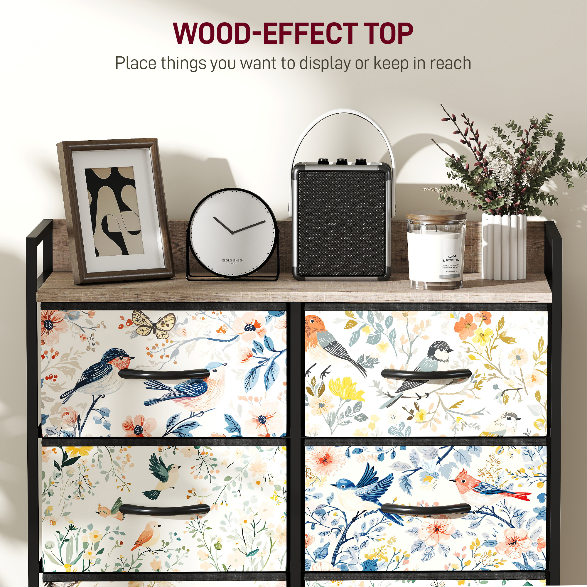 HOMCOM 8-Drawer Chest of Drawers White 5