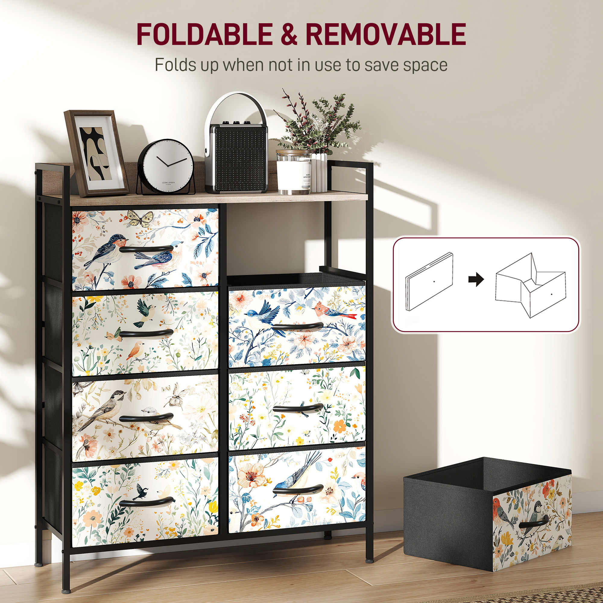 HOMCOM 8-Drawer Chest of Drawers White 6