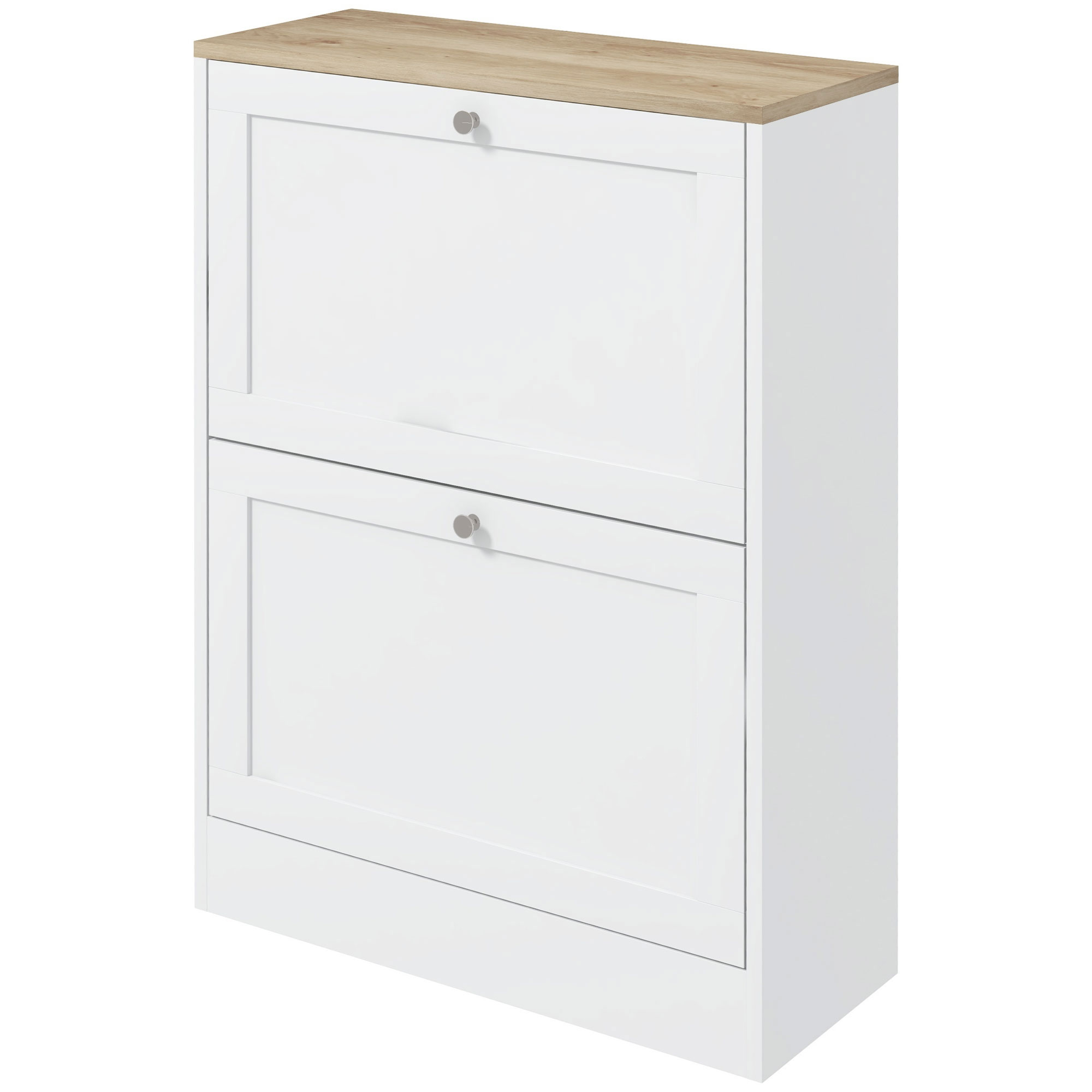 HOMCOM Schuhschrank 12 Paare, schmaler Schuhschrank, modernes Eingangsmöbel mit 2 klappbaren Schubladen und verstellbaren Regalen, für Flur und Eingang, 60 x 24 x 80 cm, weiß Aosom