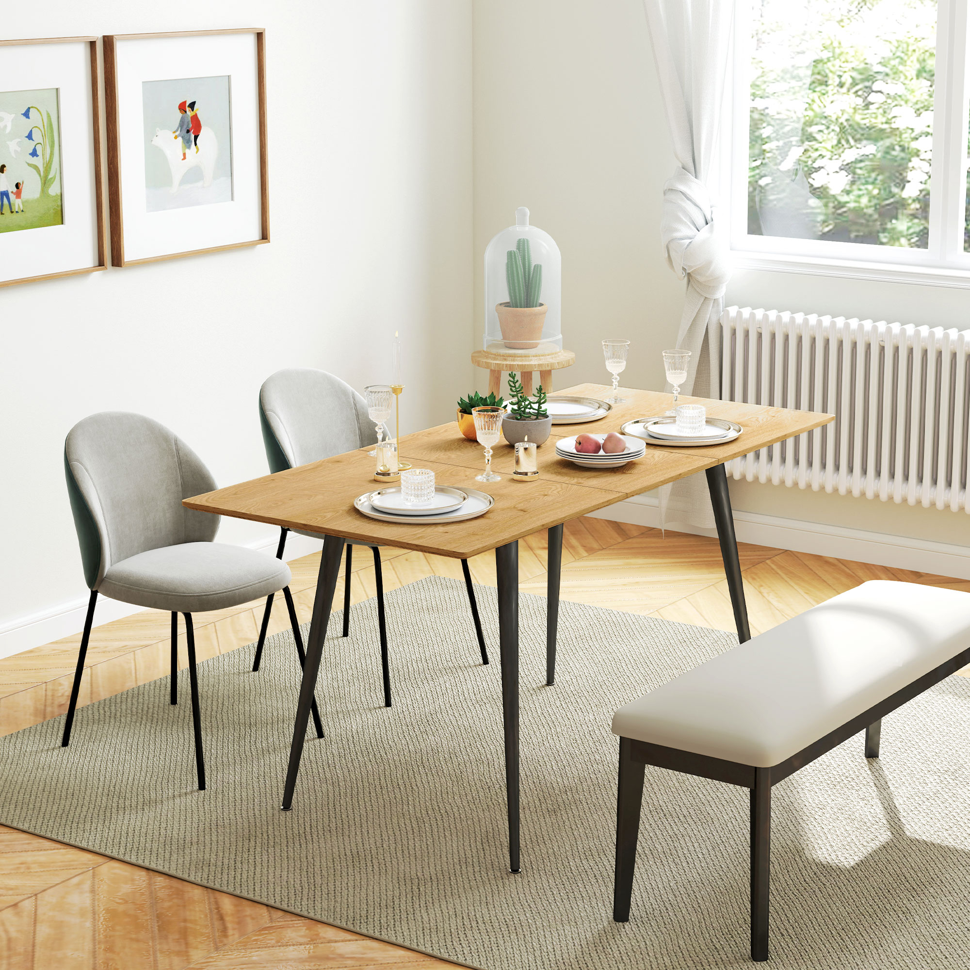 HOMCOM Esstisch ausziehbar 120/160 x 75 cm Küchentisch für 6-8 Personen, mo günstig online kaufen